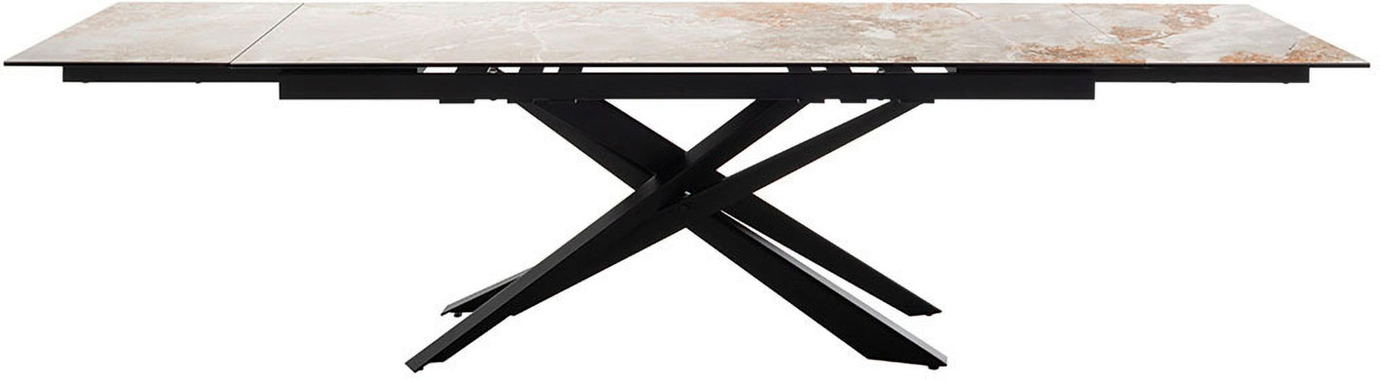 MCA furniture Esstisch »TESERO Auszugtisch 200-300 cm« Einzelstück,  Keramik,Metall,Marmor-Optik,ausziehbar,belastbar 100kg,10-12 Pers.