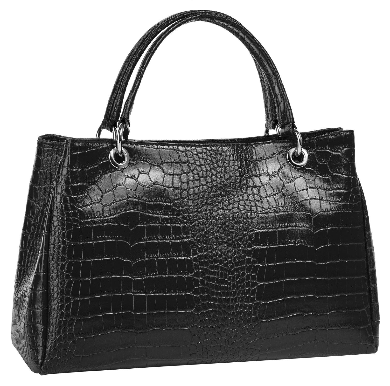 Cluty Henkeltasche, echt Leder, Made in Italy
