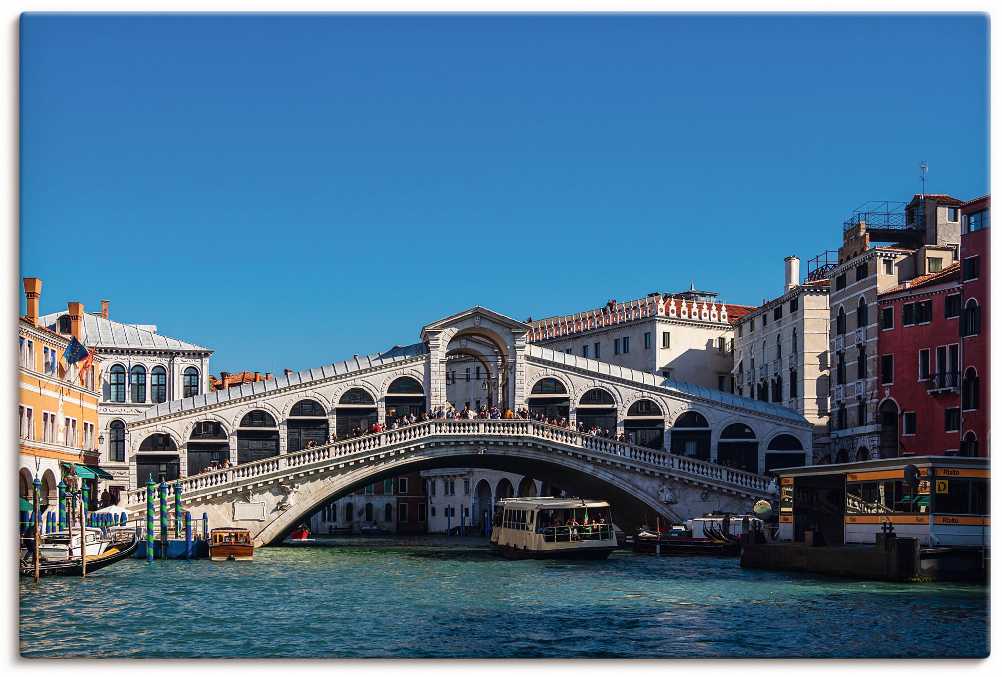 Image of Artland Wandbild »Blick auf die Rialto Brücke in Venedig«, Venedig, (1 St.), in vielen Grössen & Produktarten - Alubild / Outdoorbild für den Aussenbereich, Leinwandbild, Poster, Wandaufkleber / Wandtattoo auch für Badezimmer geeignet bei Ackermann Versan