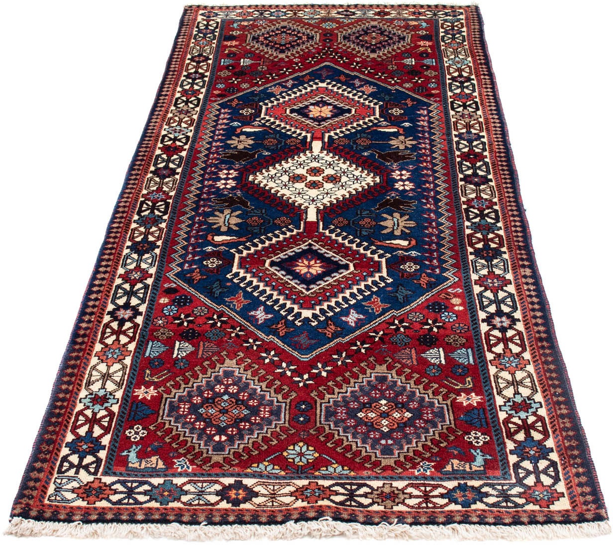 Image of morgenland Hochflor-Läufer »Yalameh Medaillon Rosso 197 x 78 cm«, rechteckig, 1 mm Höhe, Handgeknüpft bei Ackermann Versand Schweiz