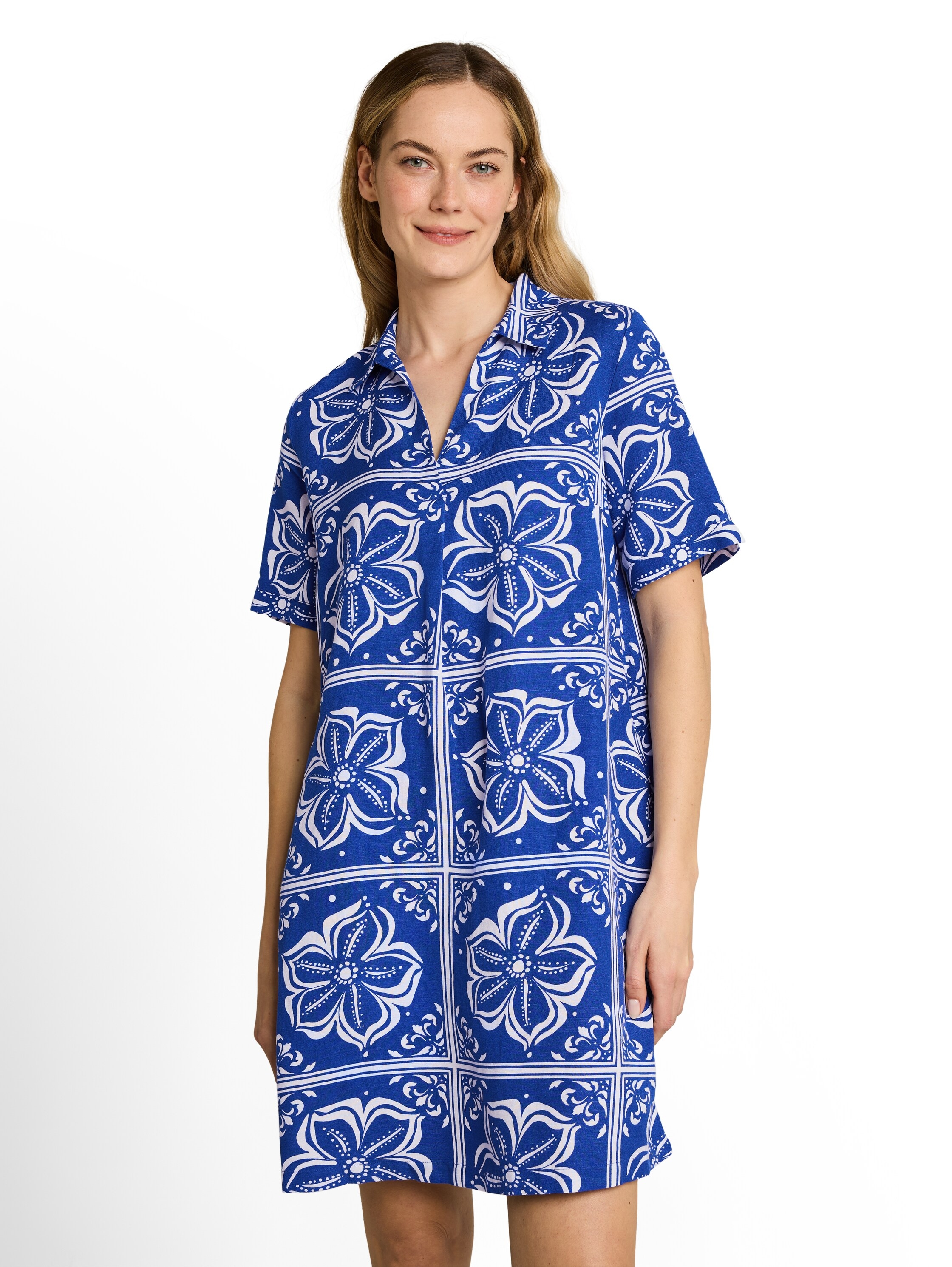 Image of TOM TAILOR Polokleid Eingrifftaschen mit All-Over Print