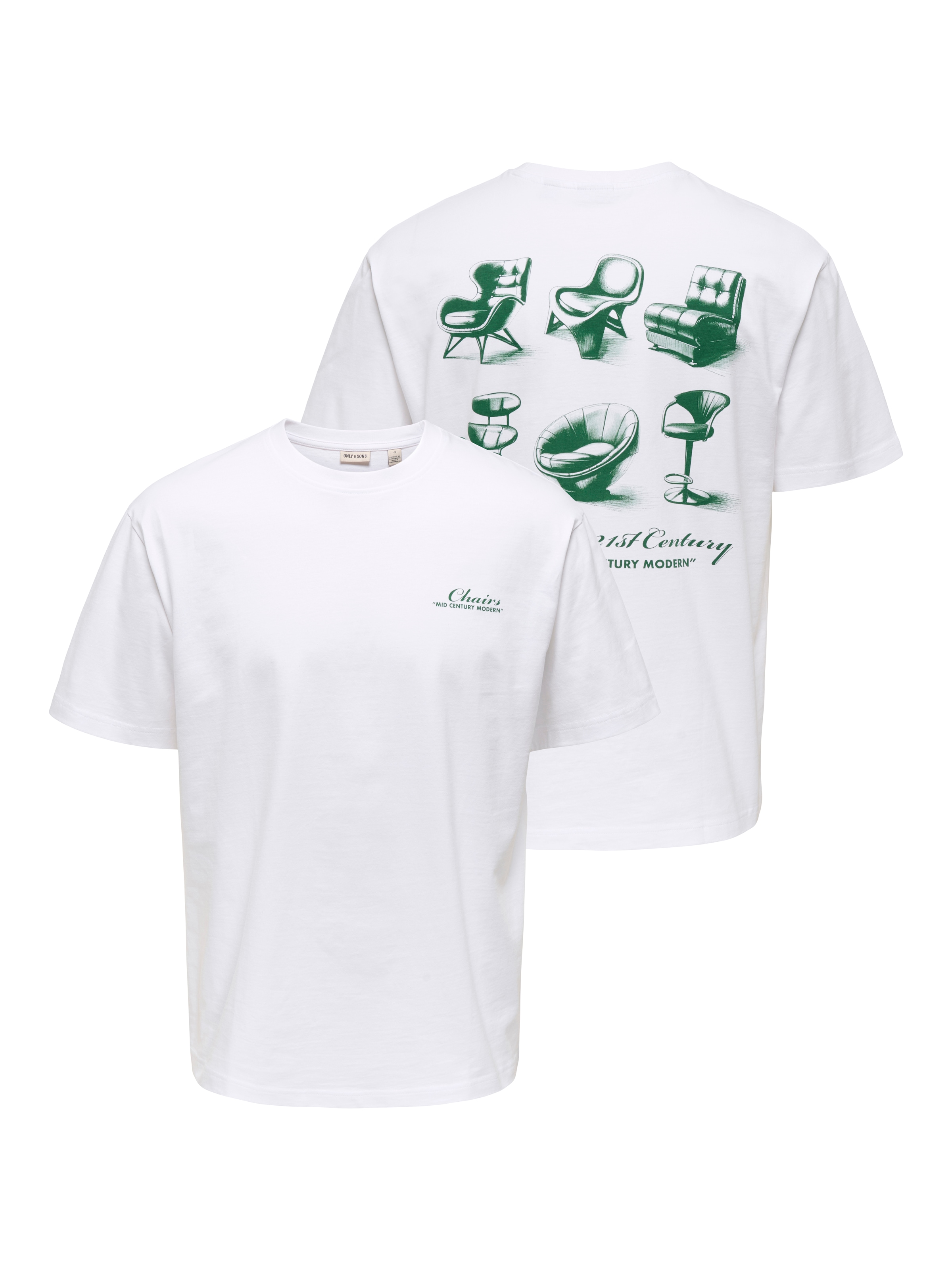 Image of ONLY & SONS T-Shirt "ONSFRED LIFE RLX SS PRINT TEE NOOS" Baumwolle, relaxed fit