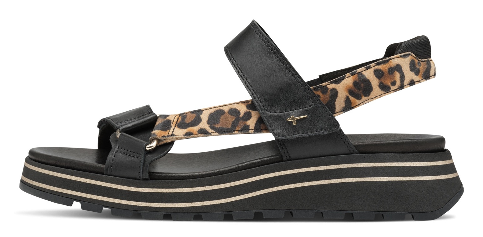 Tamaris Sandales compensées  , Trekkingsandale, Riemchensandale mit verstellbaren Klettverschlüssen