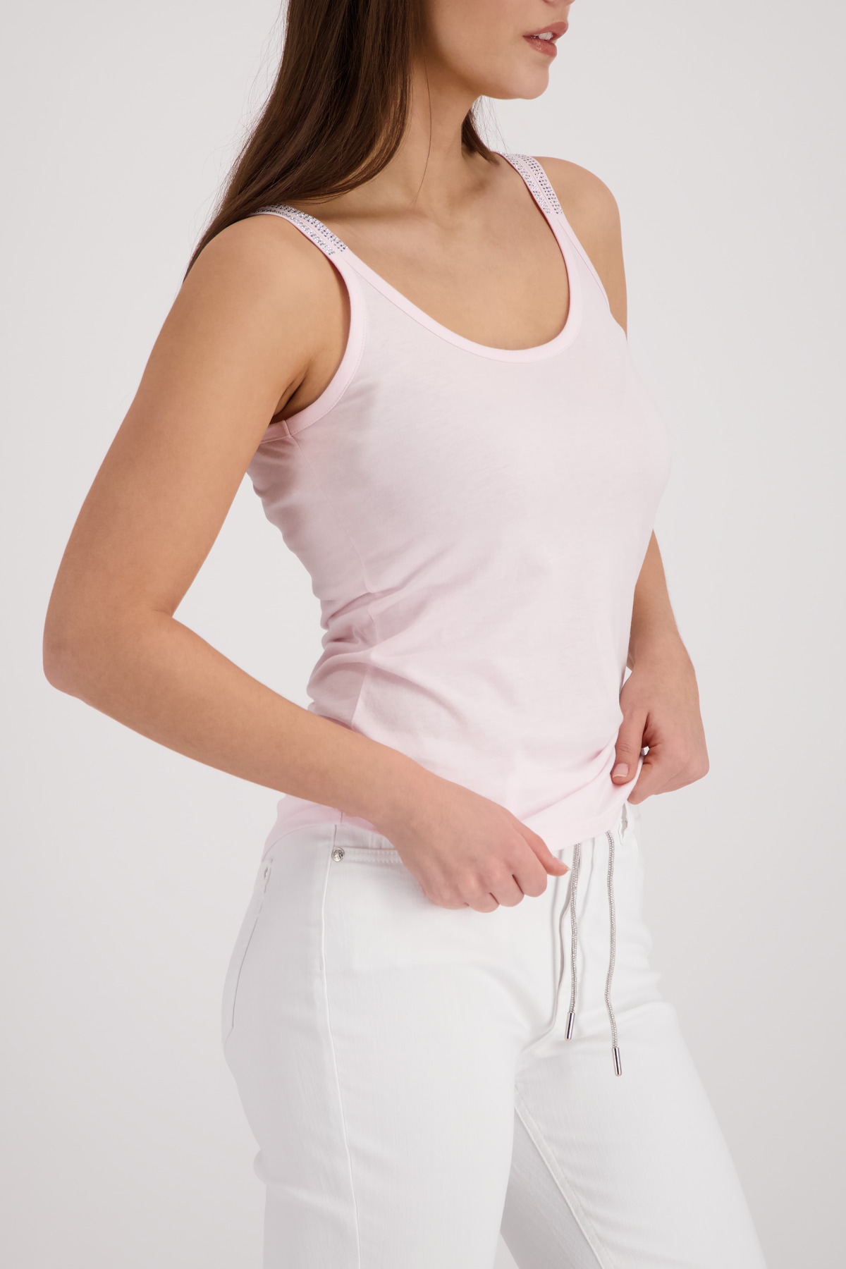 Monari Trägertop Regular fit mit Pailletten-Trägern