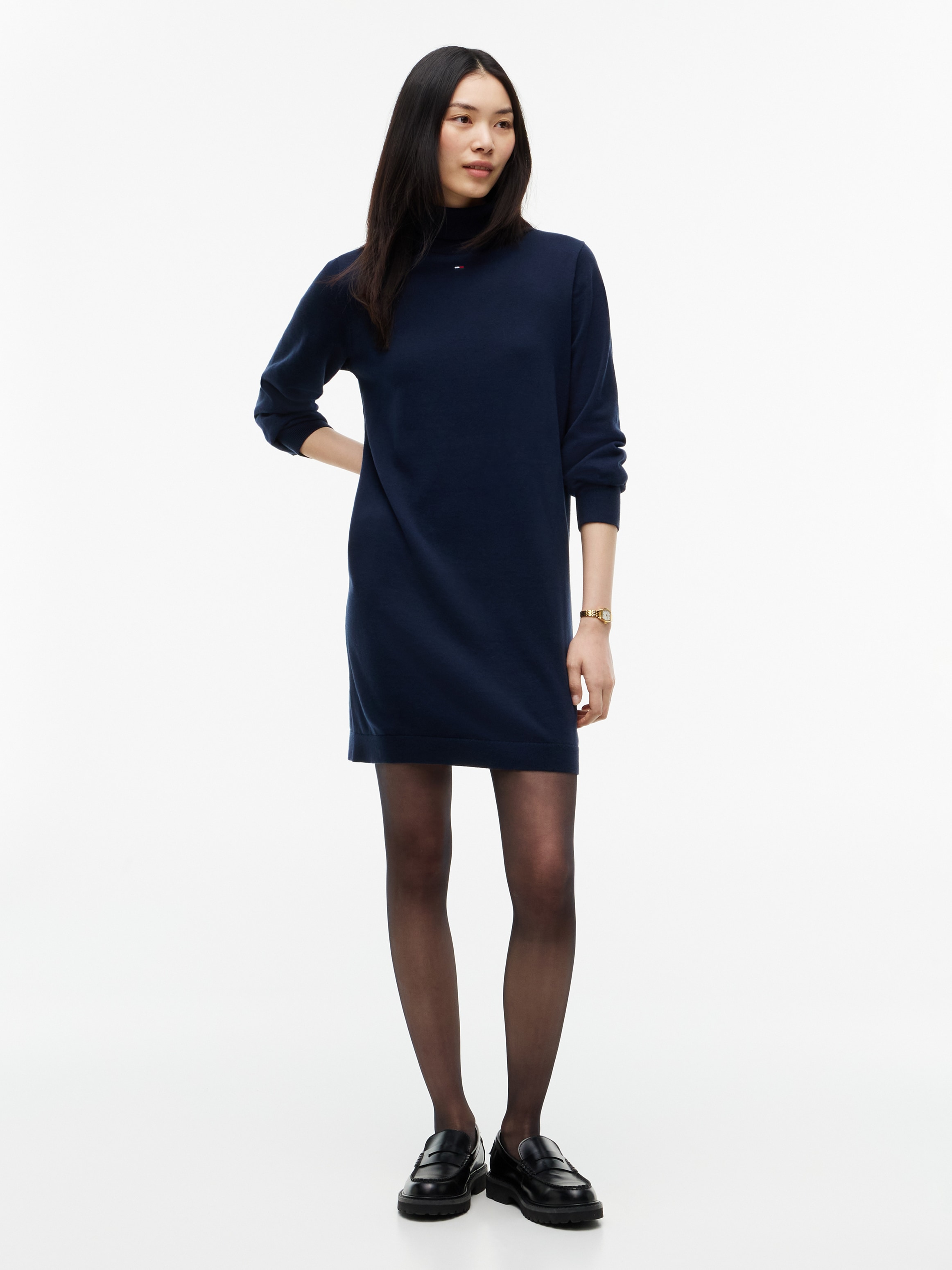 Tommy Jeans Robe en sweat »TJW ESS TURTLENECK SWEATER DRESS« Coton