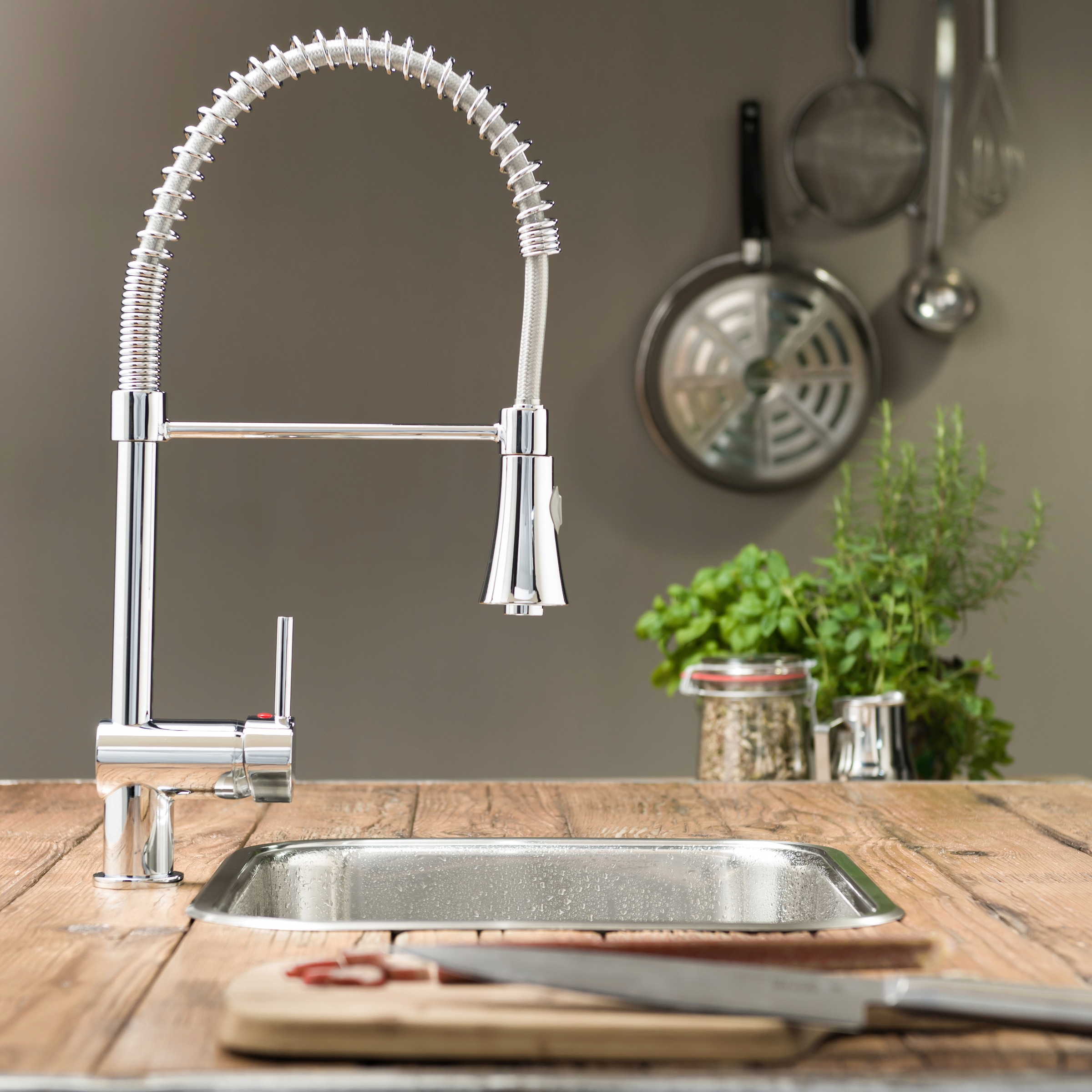 Schütte Robinet d'évier »CORNWALL« Robinetterie basse pression cuisine, robinet extractible, mitigeur, chrome