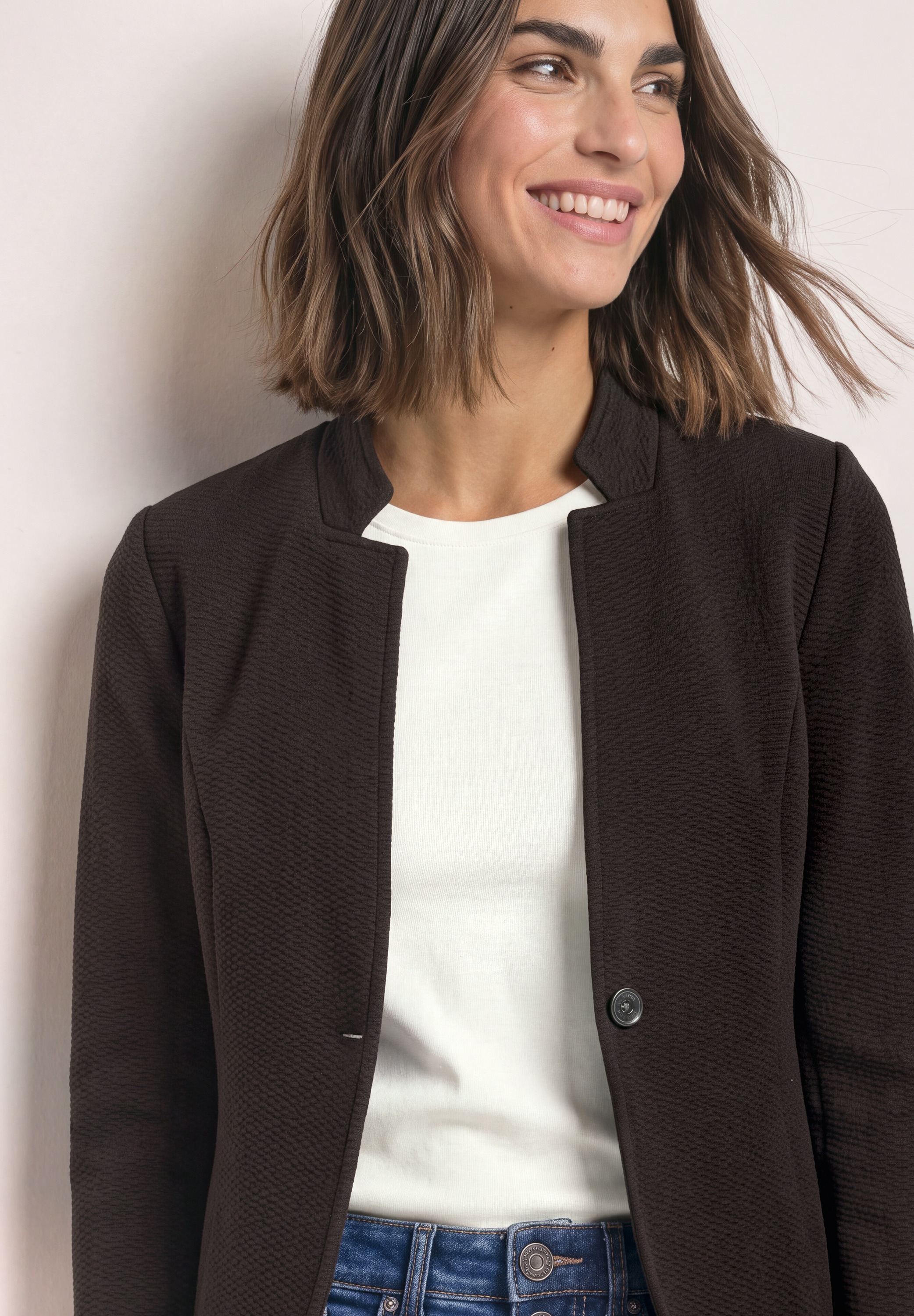 STREET ONE Blazer en jersey qualité structurée, uni, teneur en élasthanne