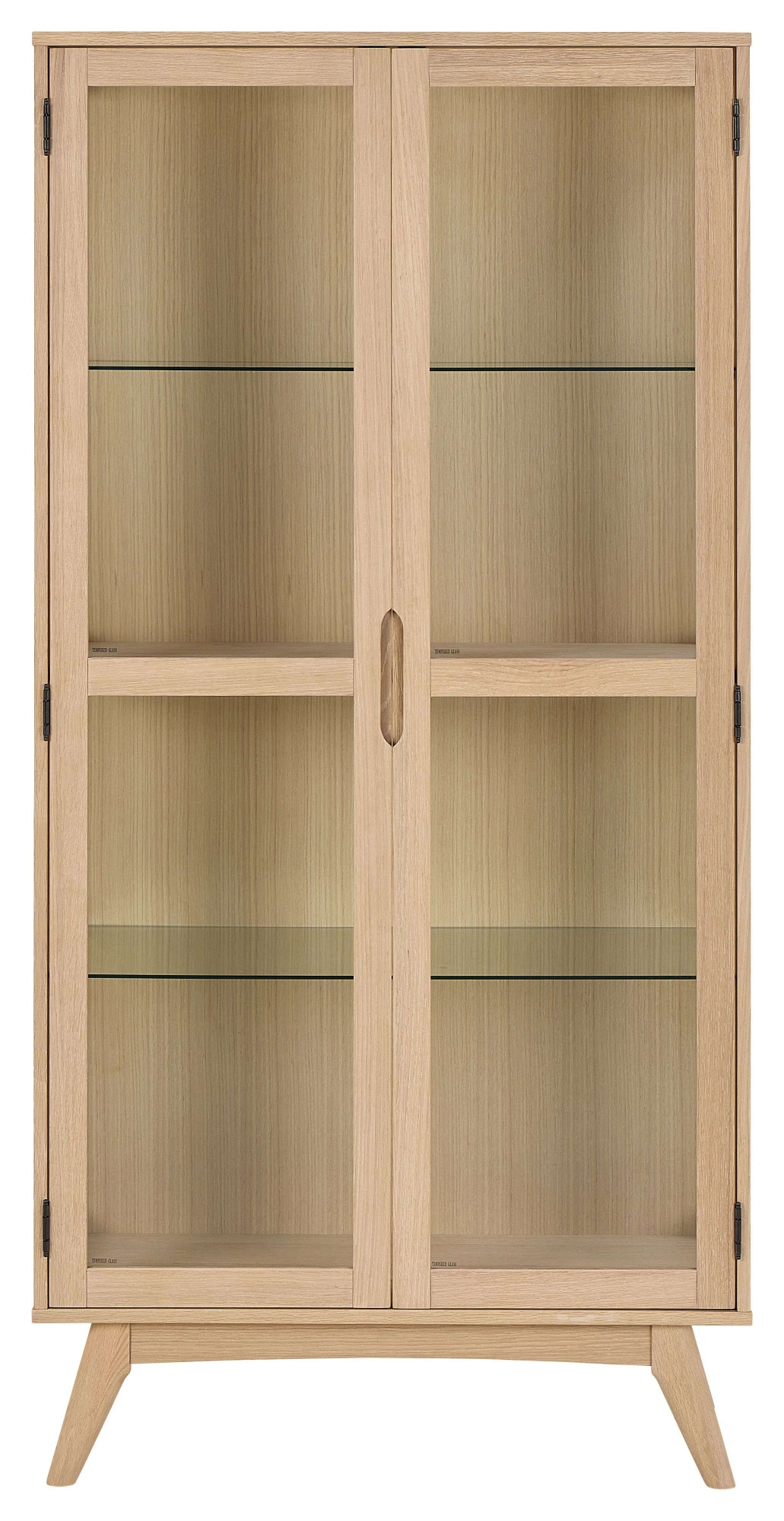 ACTONA GROUP Vitrine »Marte« ölbehandeltes Eiche Furnier, 2 Türen, klar Glas, 94x40x192 cm