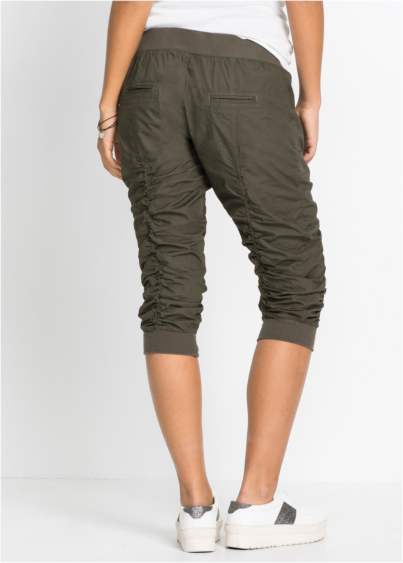 bonprix Pantalon 3/4 »3/4-Hose aus reiner Baumwolle«  en coton, bords-côtes élastiques, Regular Fit