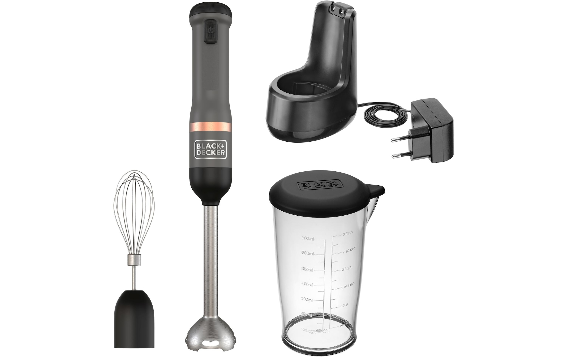 Black + Decker Stabmixer »Decker Stabmixer 2er Kit grau«, 14 W