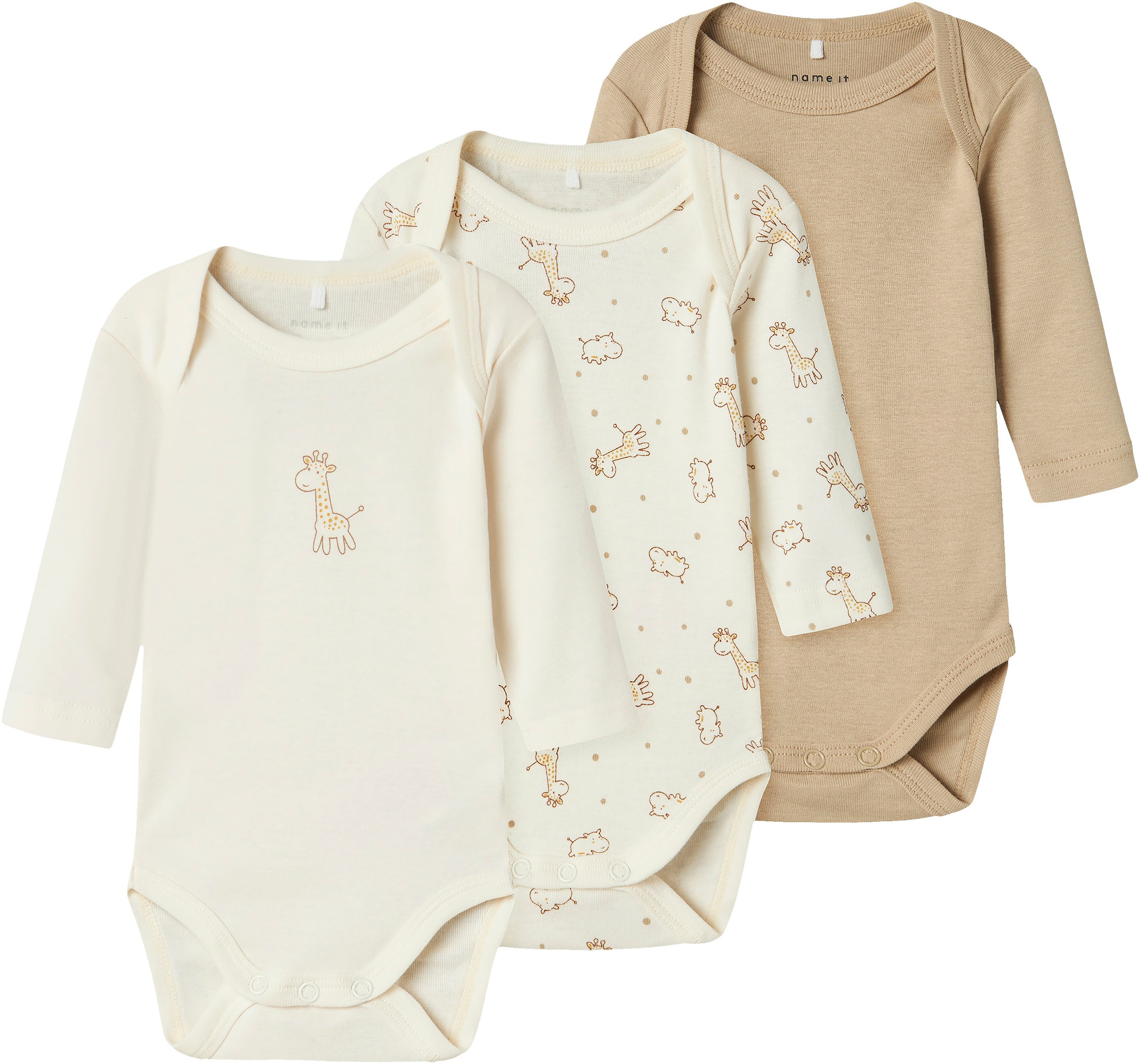 Image of Name It Body "NBNBODY 3P LS JET STREAM GIRAFFE NOOS" Packung, 3 Stk.