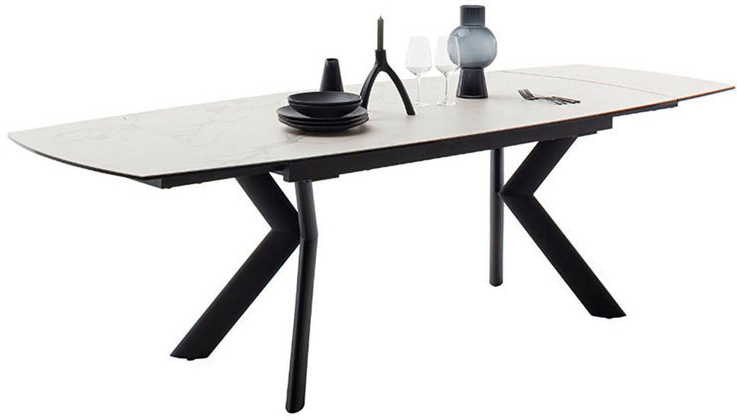 MCA furniture Esstisch »OSSANA Vierfusstisch 180-260 cm« Einzelstück,  Keramik,Metall,Stirnauszug,ausziehbar,Tischplatte 13 mm,8-10 Personen