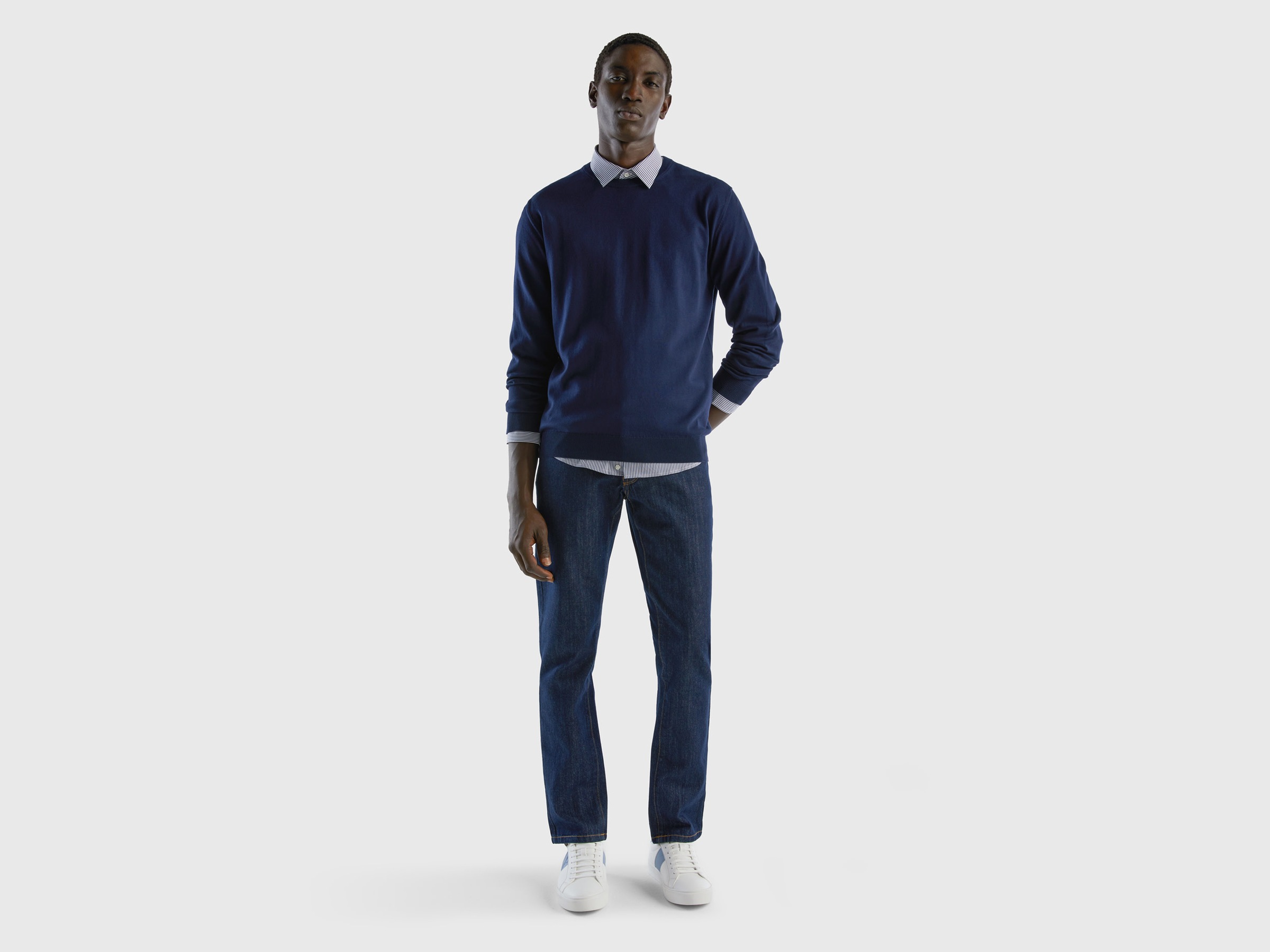 United Colors of Benetton Rundhalspullover, mit Markenlabel