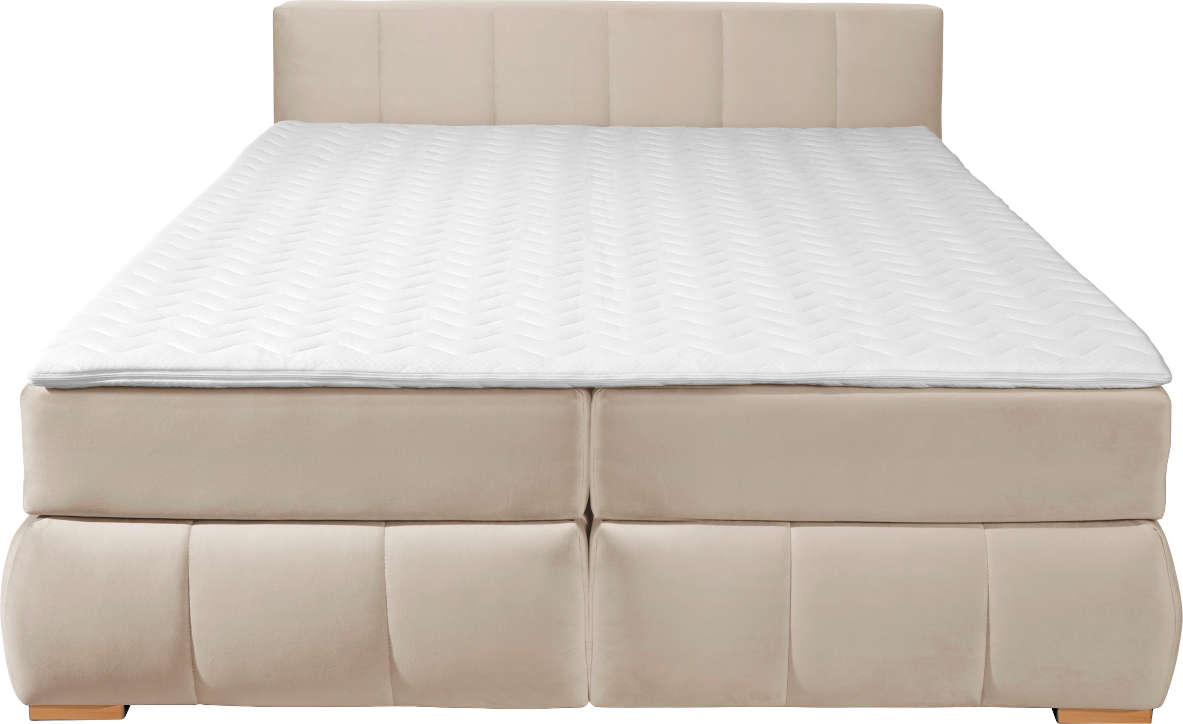 Guido Maria Kretschmer Home&Living Boxspringbett »Chelles«, inkl. Topper, in XXL- Überlänge 220 cm, Unterbox mit feine Wölbung