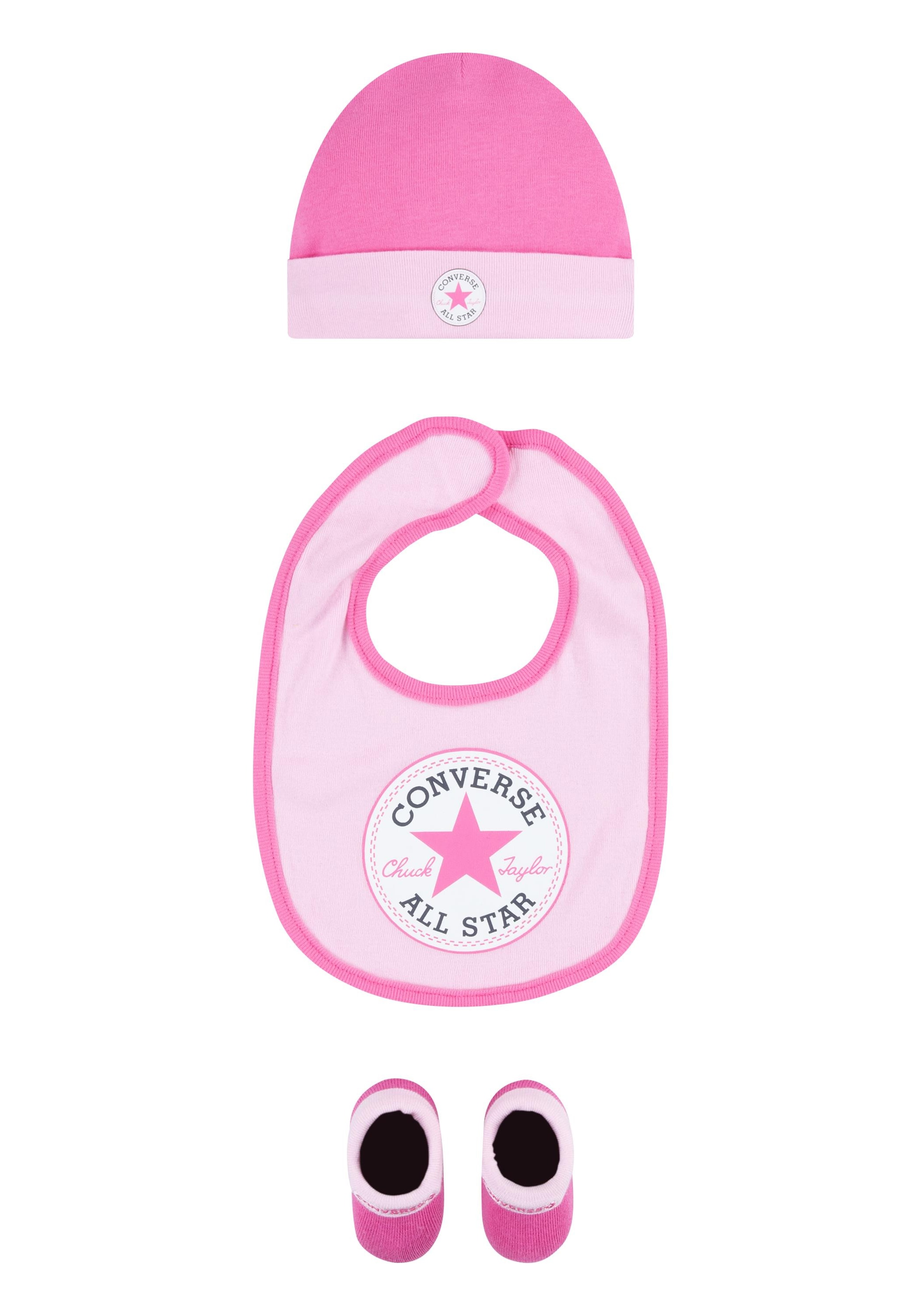 Converse Neugeborenen-Geschenkset »CHUCK INFANT HAT BIB BOOTIE SET 3PC«