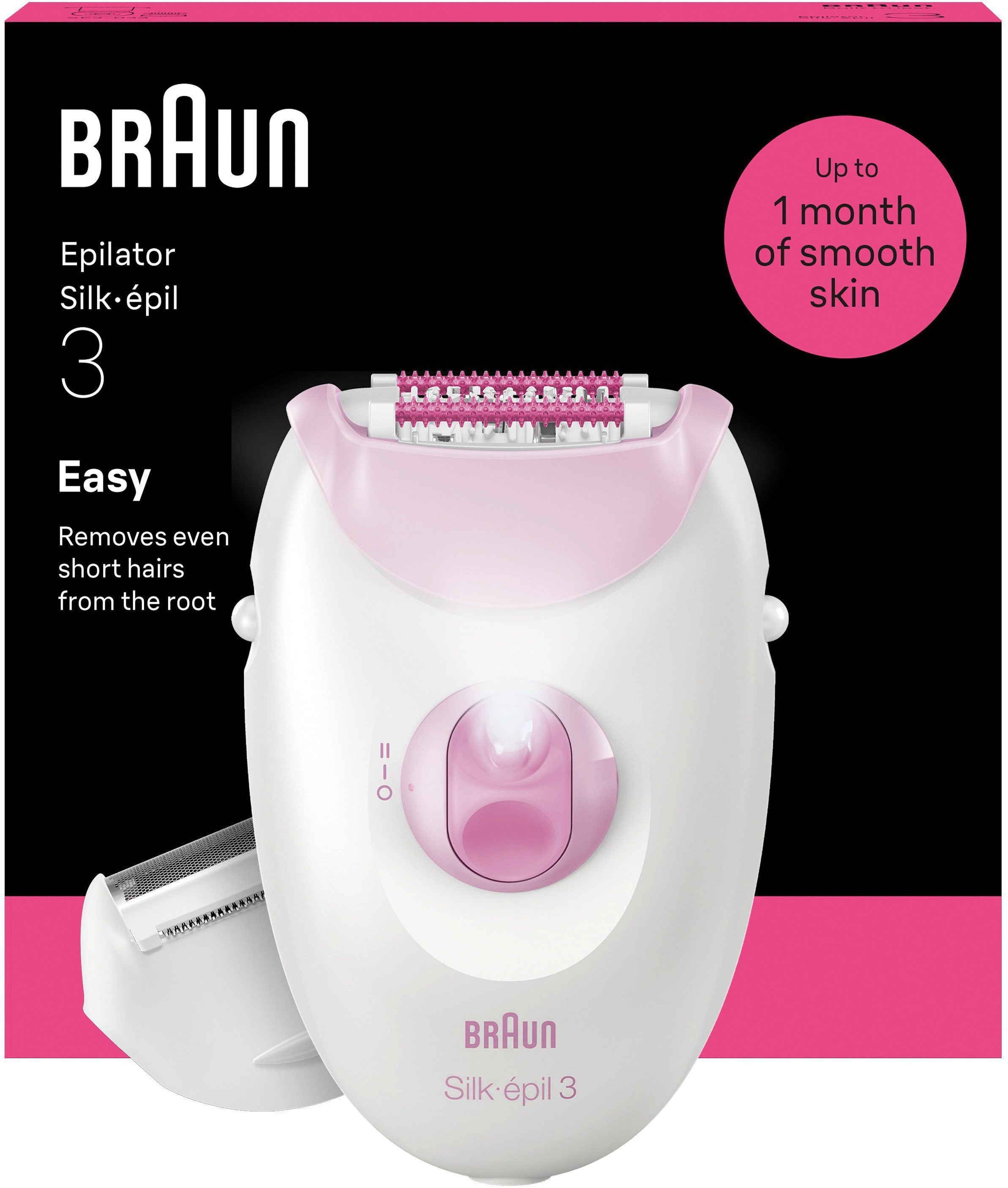 Image of Braun Epilierer "Silk-épil 3 SE3-031" kabelgebundener Epilierer, Rasier- & Trimmeraufsatz