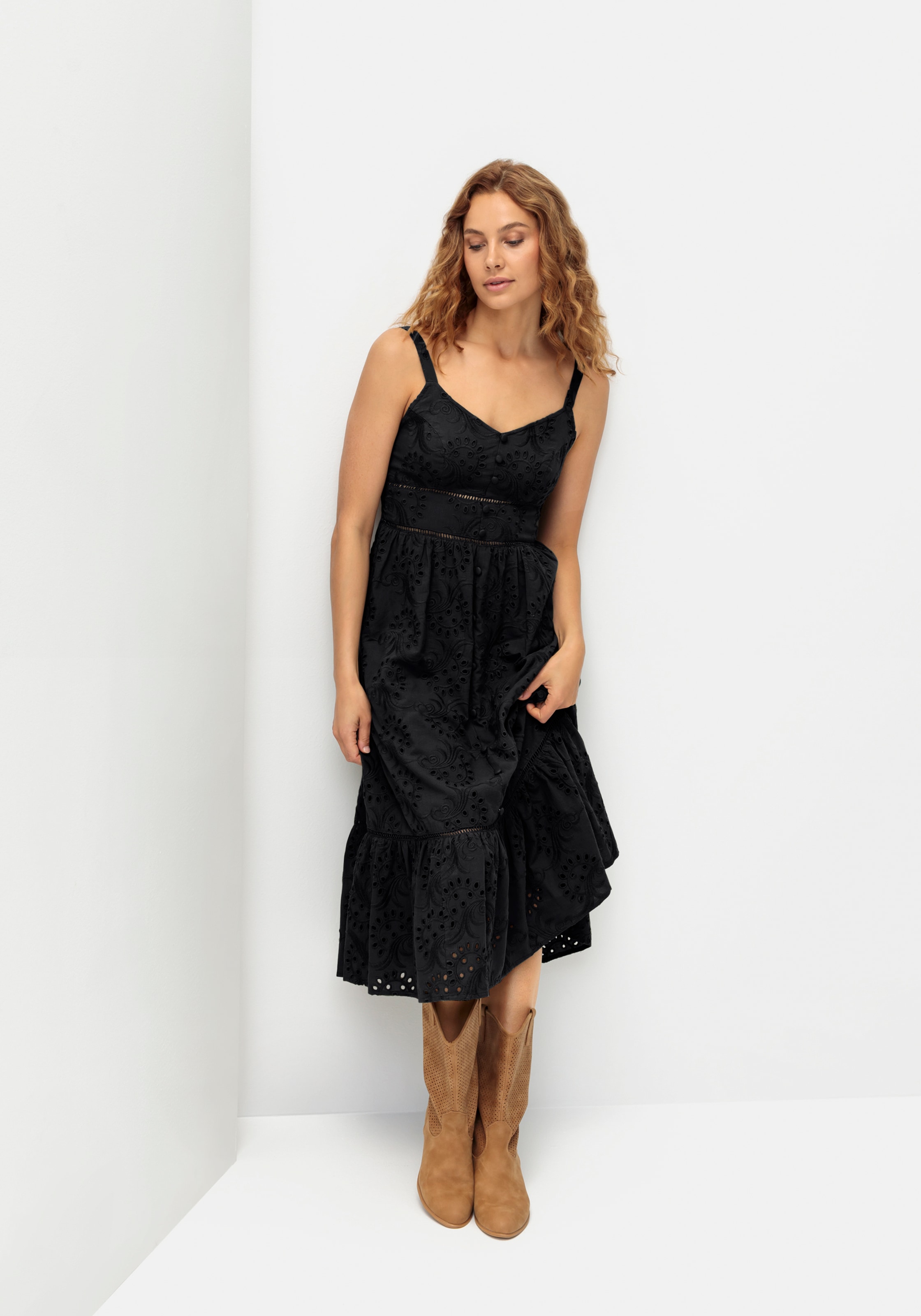 Image of LASCANA Midikleid mit sommerlicher Lochstickerei