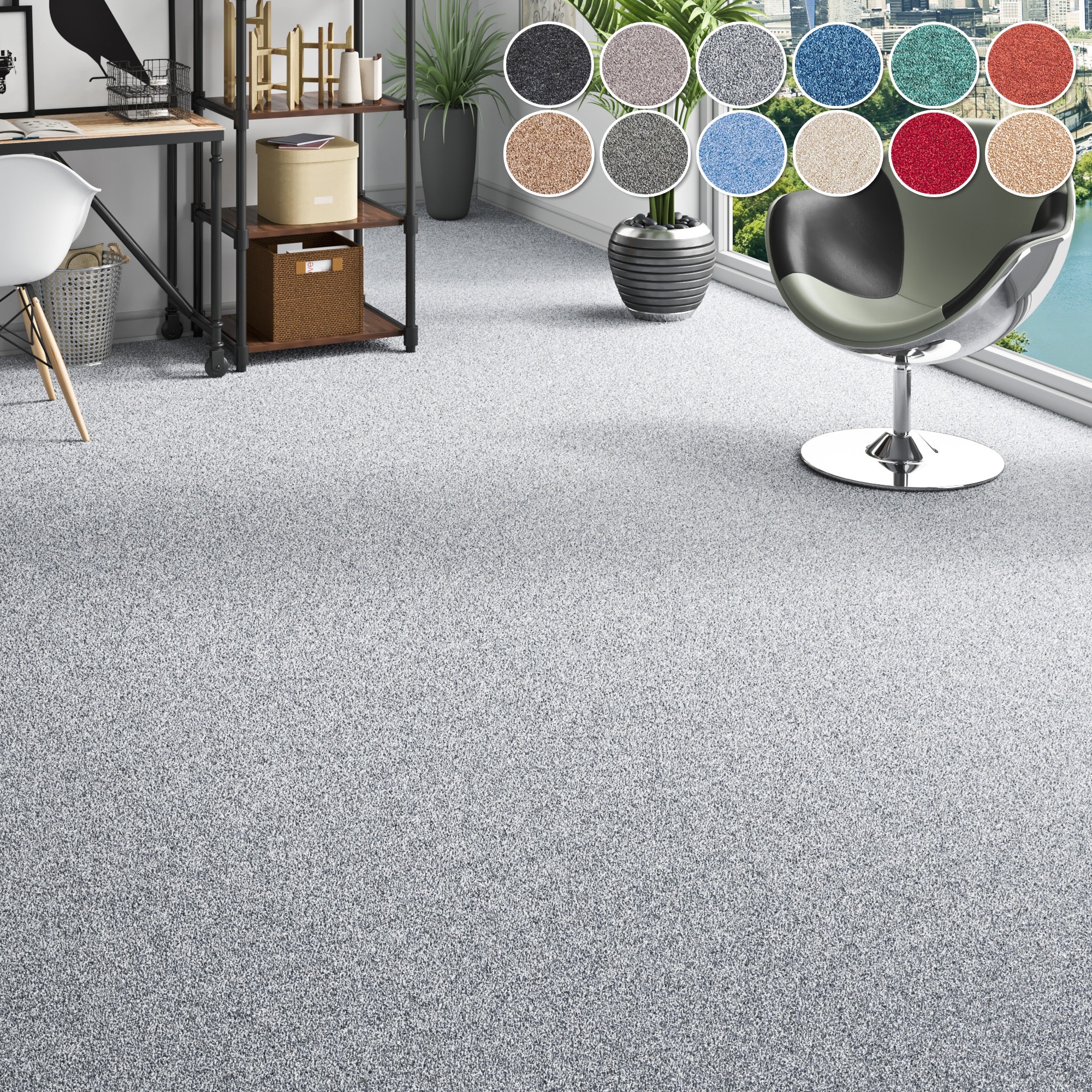 Image of GOODproduct Teppichboden "Fortis, Schlinge, Gesamthöhe 5 mm, Made in Netherlands" rechteckig meliert, Breite 400 cm, strapazierfähig, Wohnzimmer
