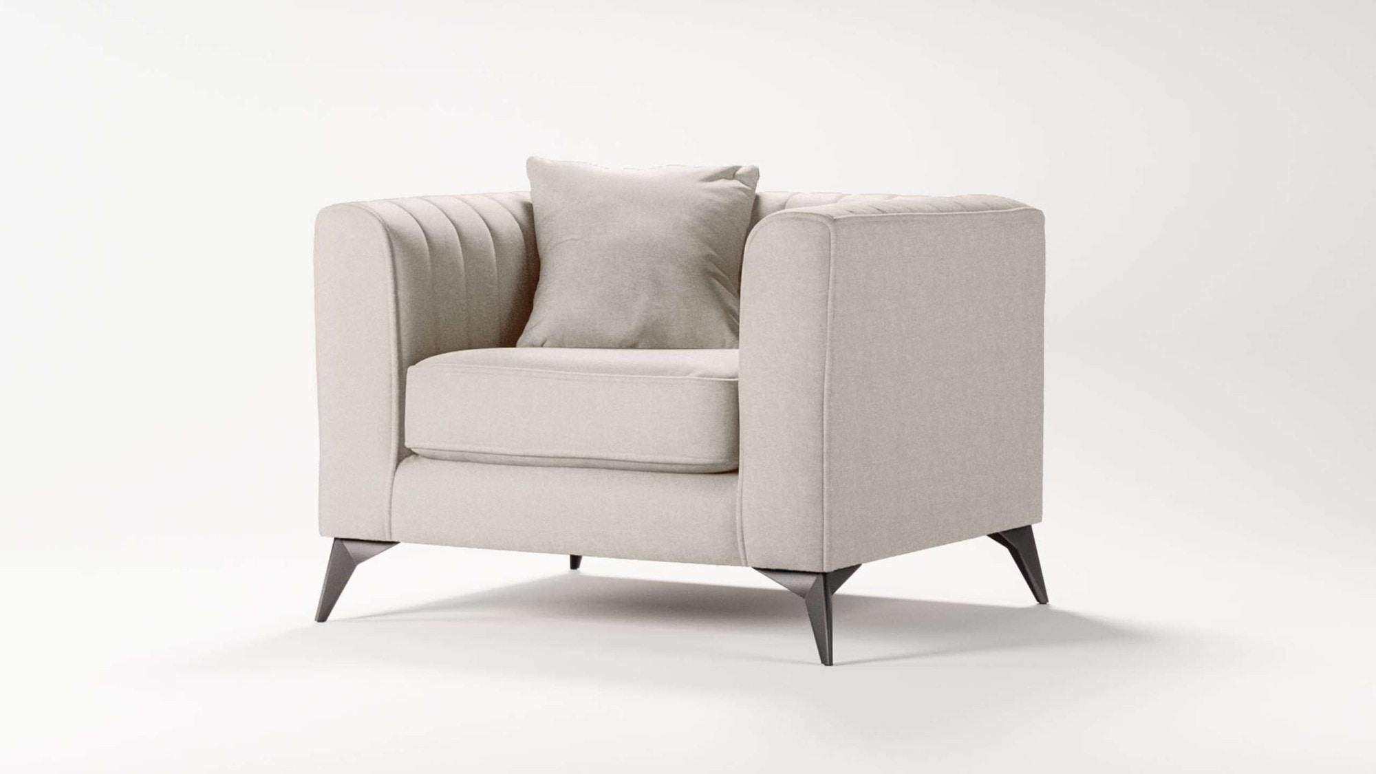 Places of Style Sessel »MATTHEW Loungesessel, Masse B/T/H: 99/86/74 cm«, incl. 1 Zierkissen, Steppung im Rückenbereich