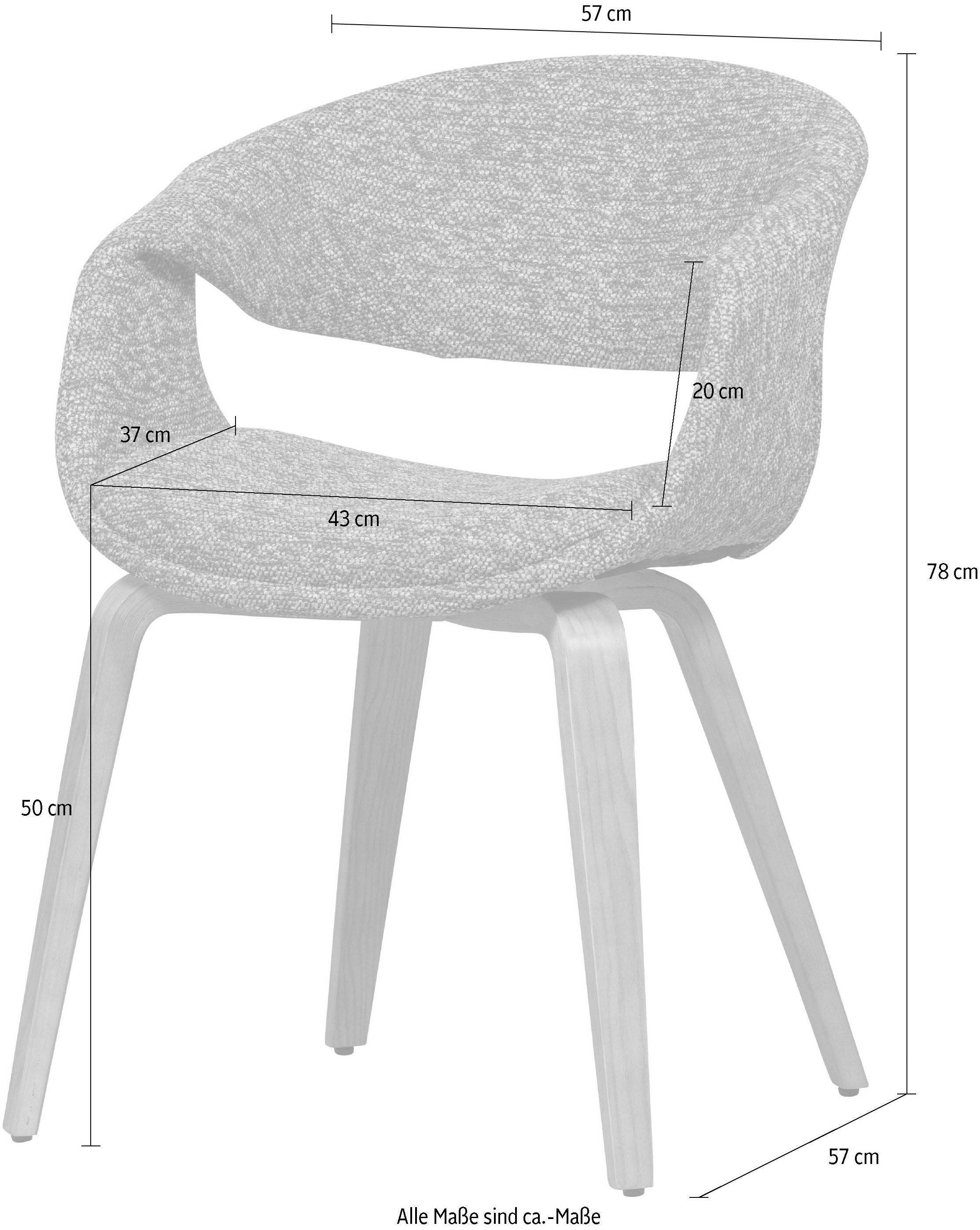 WOOOD Esszimmerstuhl »Yossi mit Gewebtem Bezug und Holzgestell B57 x T57 x H78 cm (2er-Set)« (Set) 2 Stk.Tragkraft 136 kg, maximale Verschleissfestigkeit, Pfleiglicht