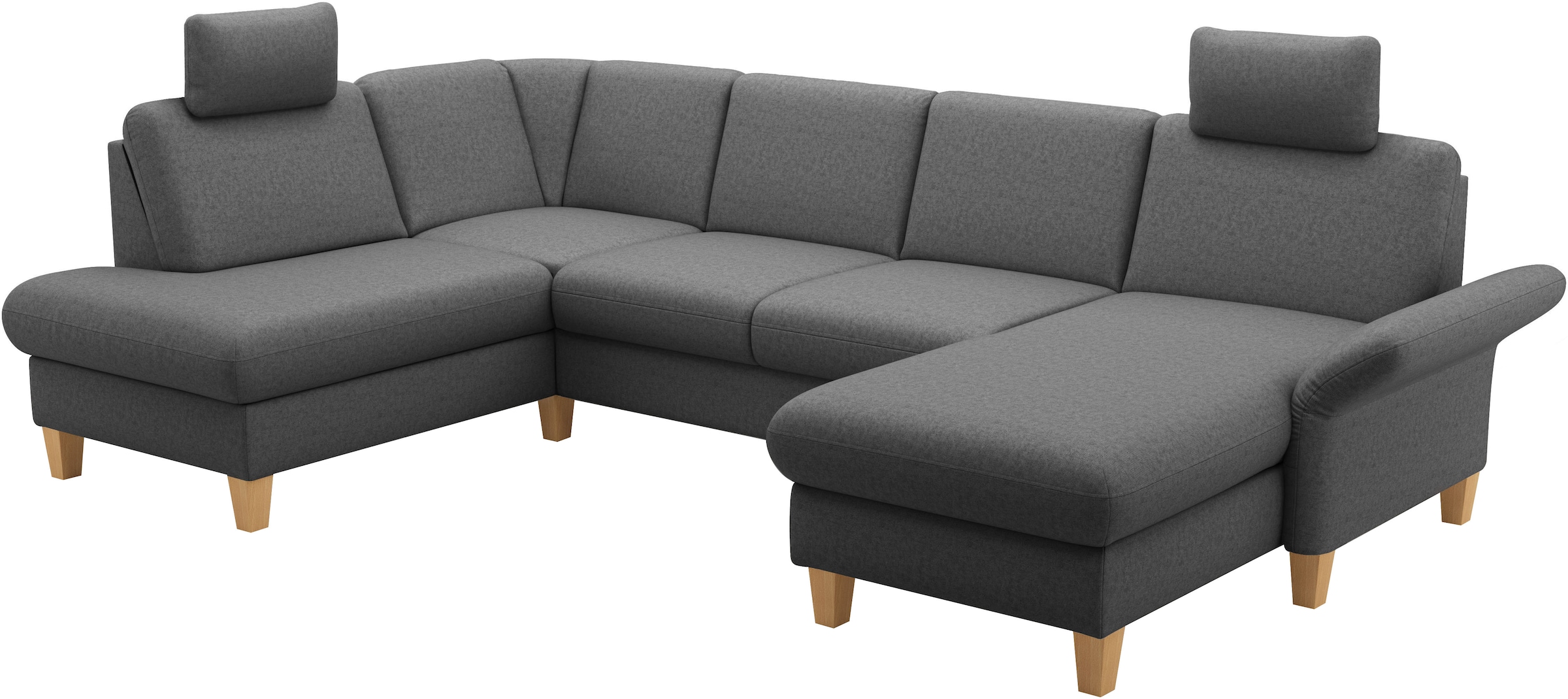 Home affaire Wohnlandschaft »Rochelle, U-Form«, optional mit Armteilverstellung, mit Bettfunktion & Bettkasten