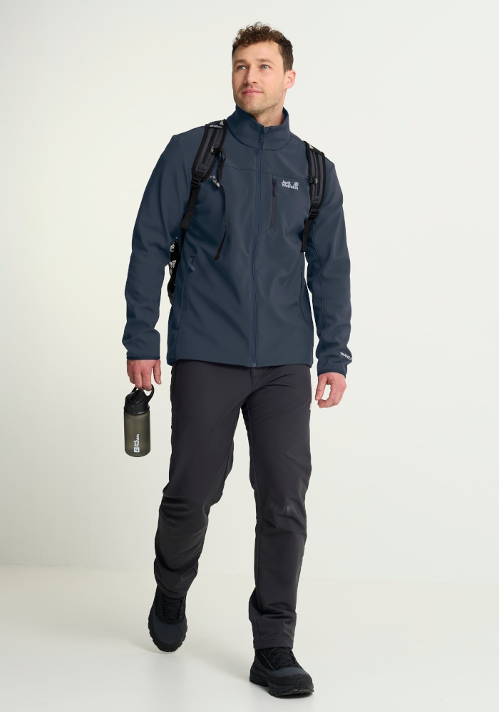 Jack Wolfskin Veste d'extérieur »WILD WINDS JKT M« avec matériau supérieur flexible en polyester et élasthanne
