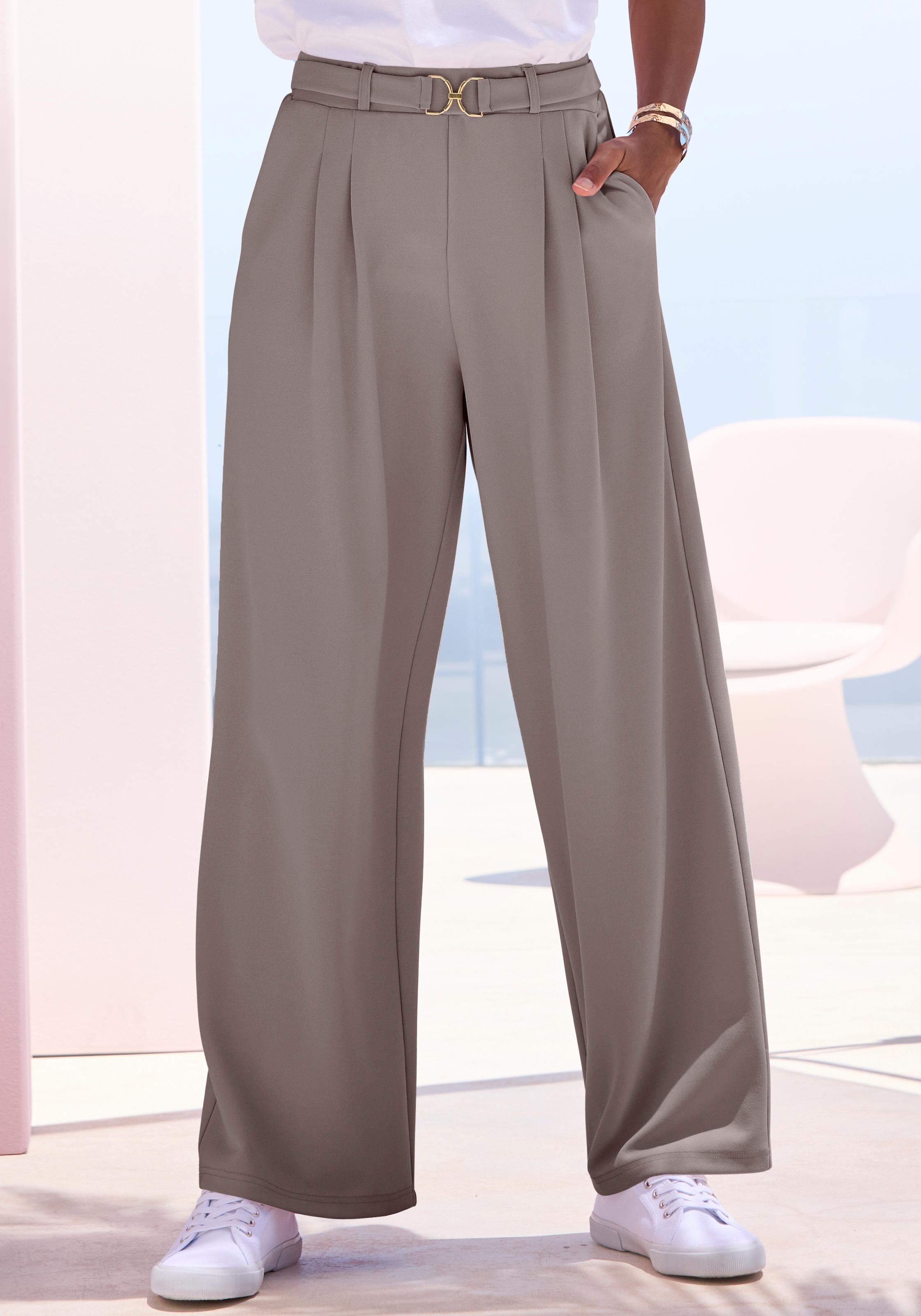 LASCANA Schlupfhose "aus bügelfreier Ware mit weitem Bein" Sommerhose, sommerlich elegant, Business chic