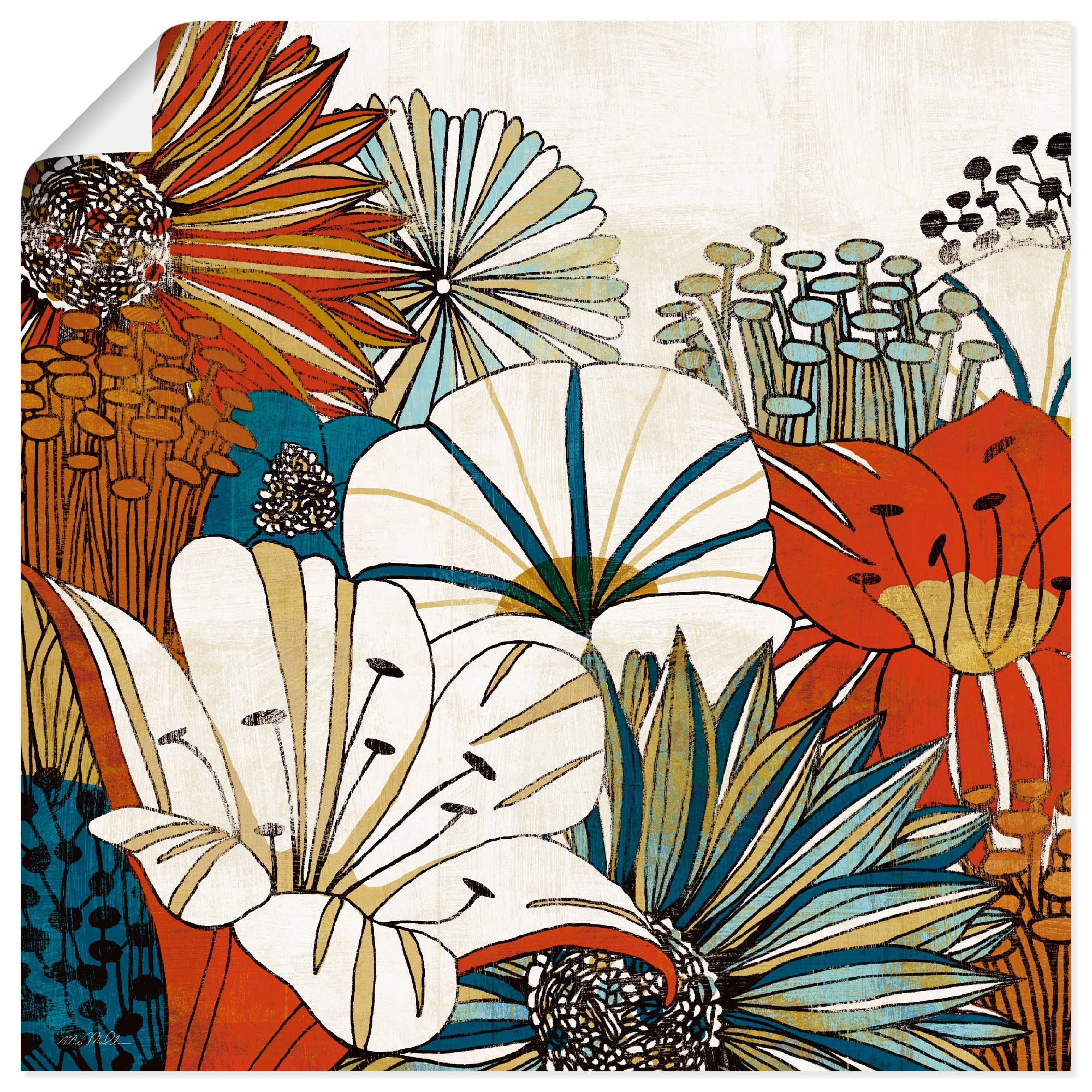 Image of Artland Poster "Zeitgenössischer Garten I" Blumen 1 Stk. tlg. ohne Rahmen