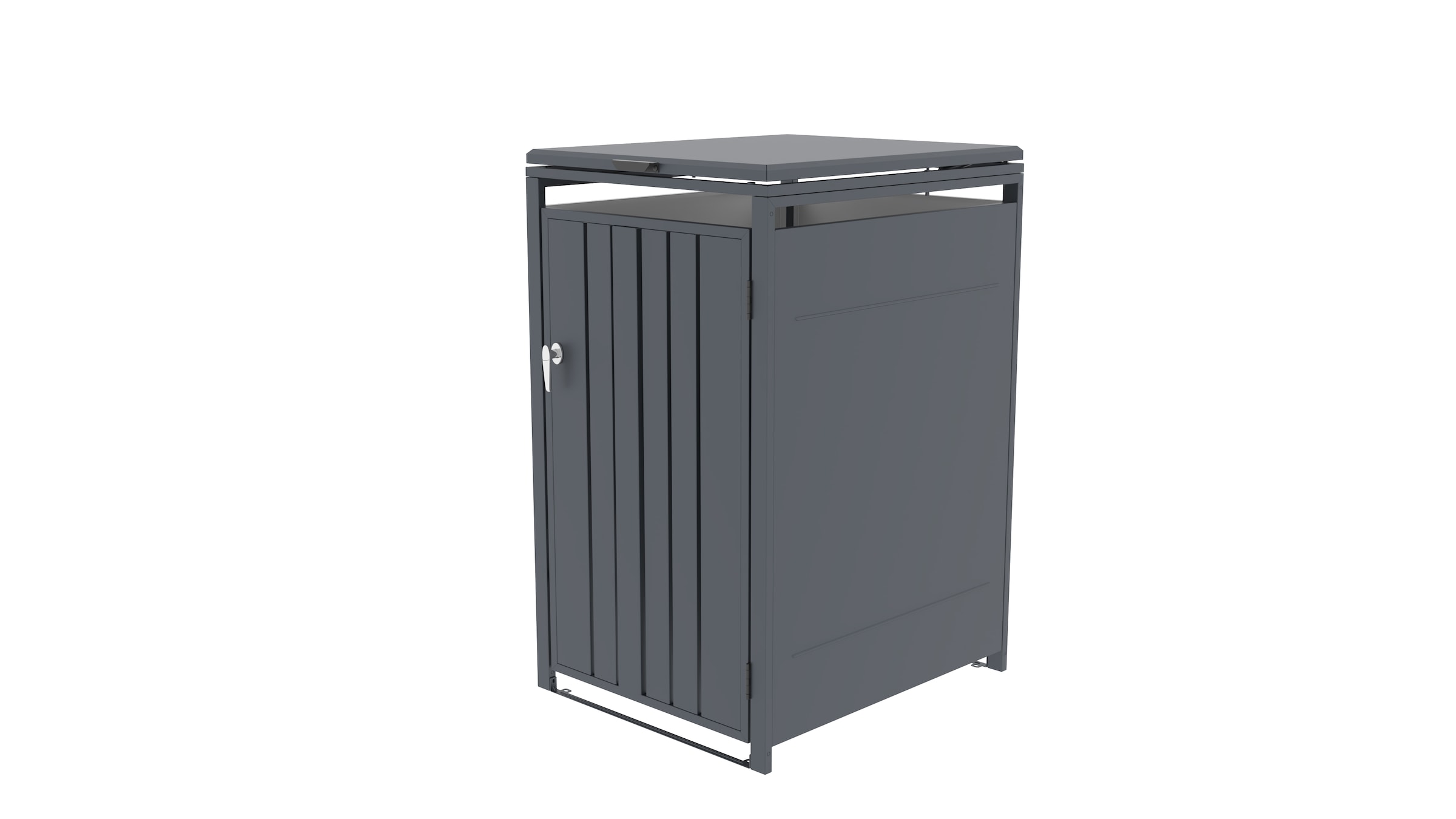 KONIFERA Coffre à poubelles »Bilbao Premium, Metall pulverbeschichtet 120-240L« couvercle avec vérin à gaz, verrouillable, 120-240L LxPxH : 68x80x117 cm