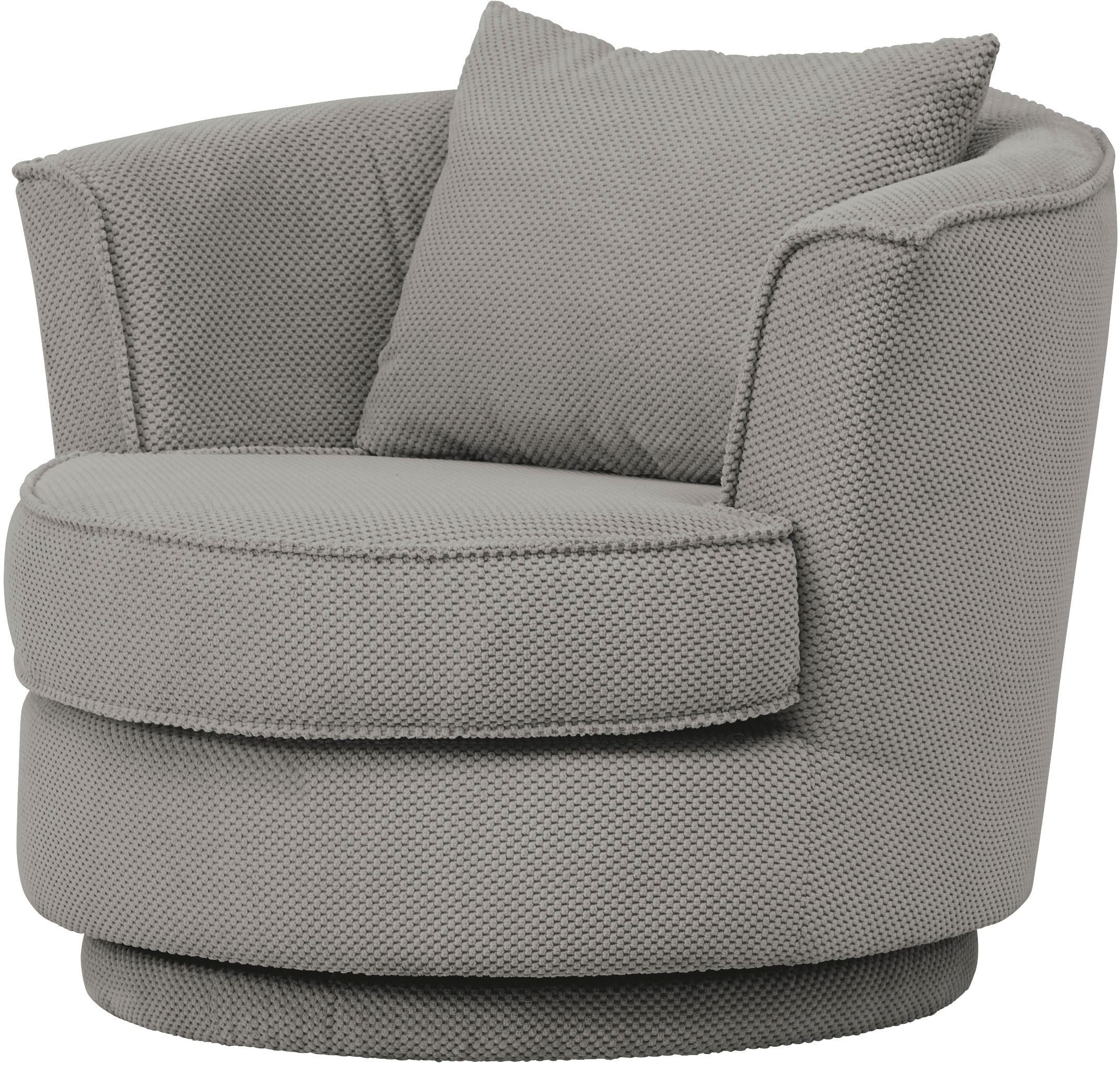 Leonique Drehsessel »MAISIE, Lese-Sessel, Love Seat,«, trendige Stoffe MEGA CORD und Web-Velours, 360 Grad drehbar