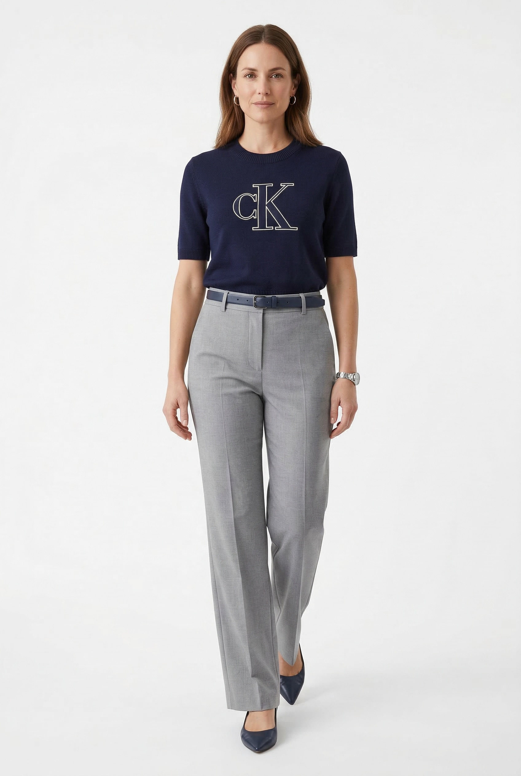Image of Calvin Klein Jeans Kurzarmpullover Regular fit, mit Logoschriftzug