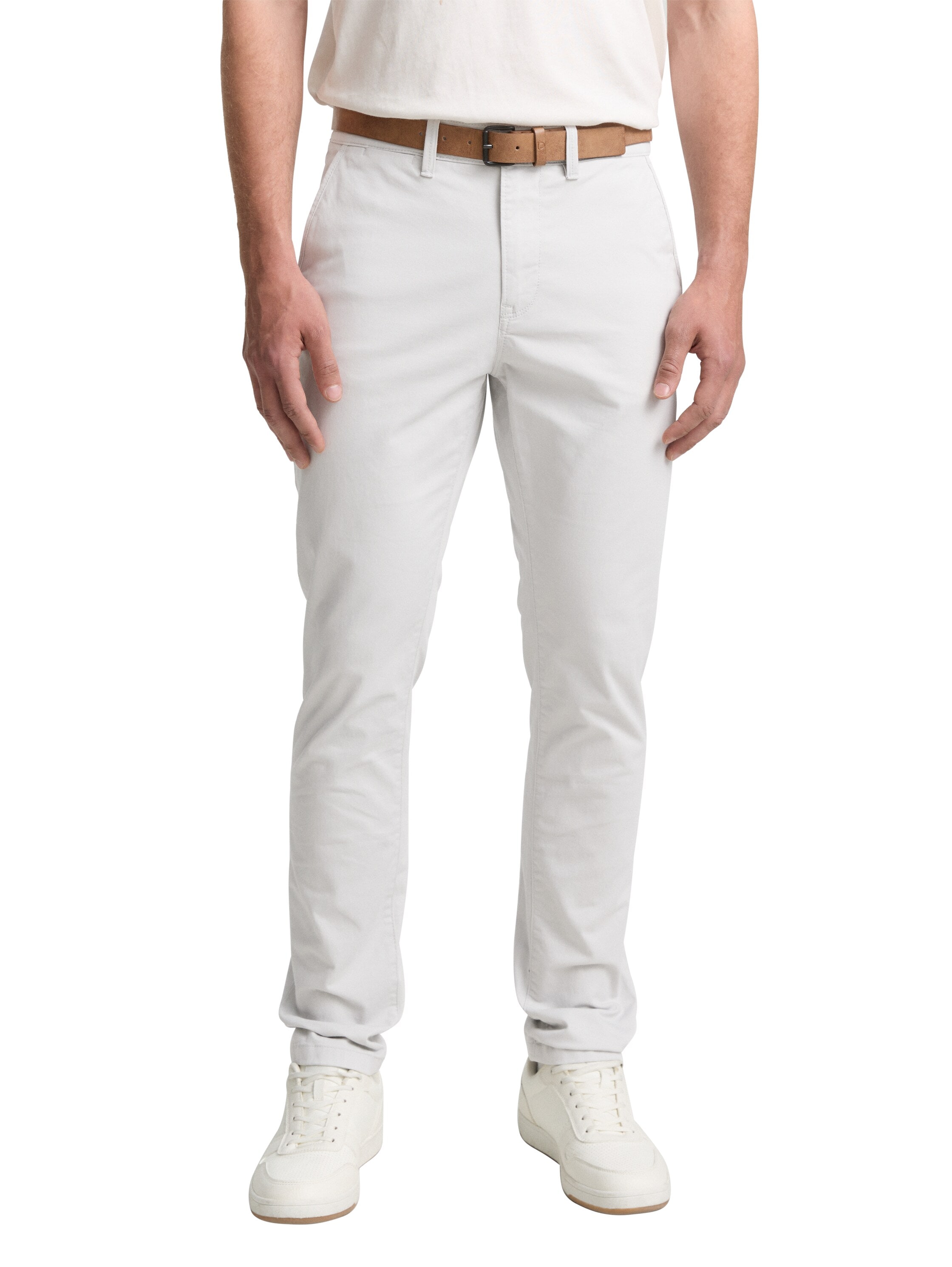 TOM TAILOR Denim Chinohose, (mit Gürtel), leicht vorgewaschen