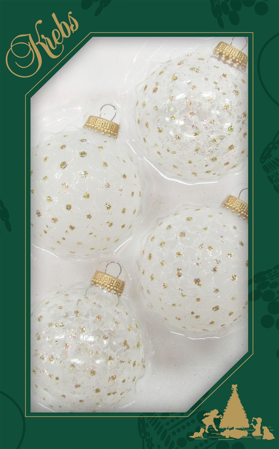 Krebs Glas Lauscha Boule de Noël »CBK72751« avec décor pailleté