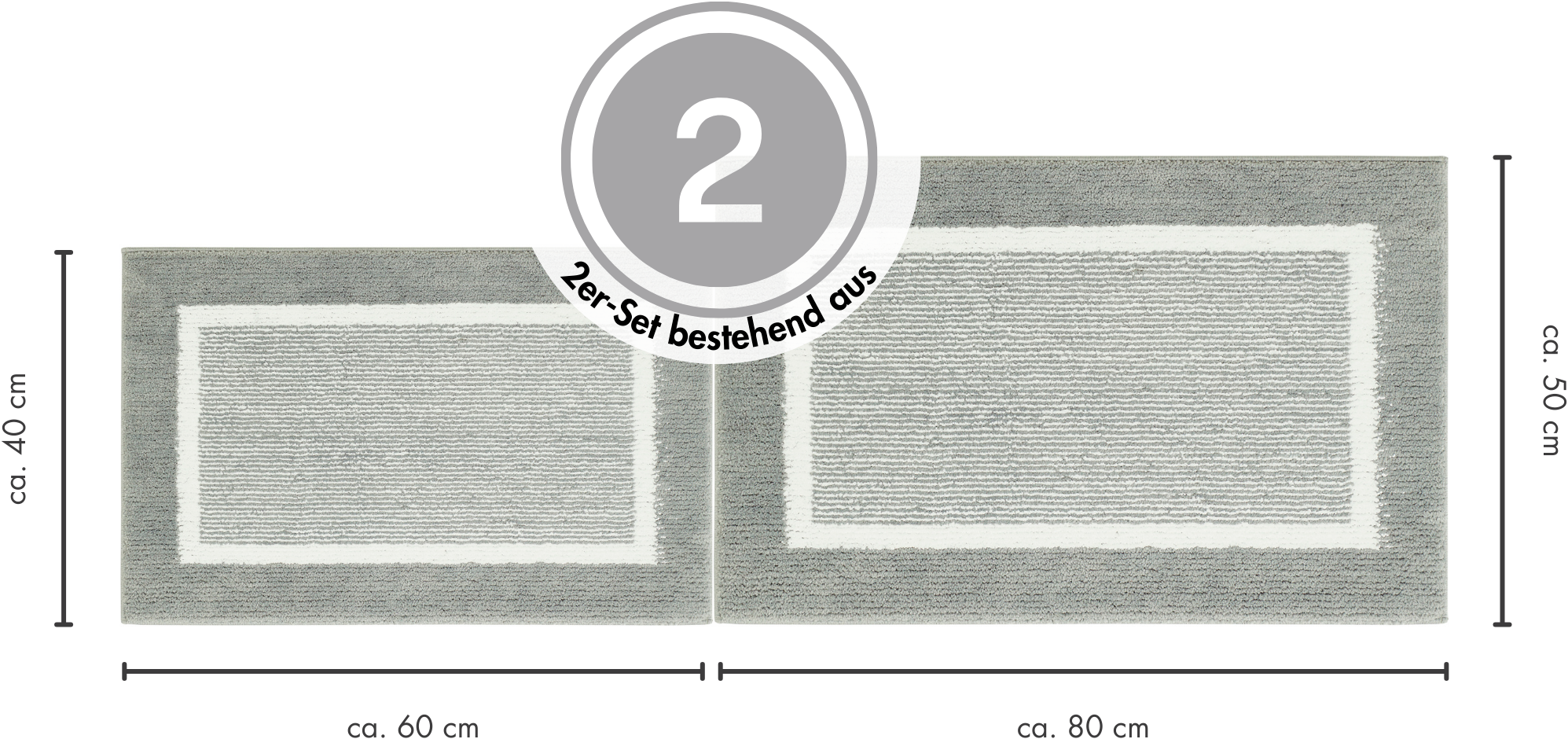 Andiamo Badematte »Maui«, rutschhemmend beschichtet, fussbodenheizungsgeeignet, gestreift, mit Bordüre, auch als 2er Set erhältlich