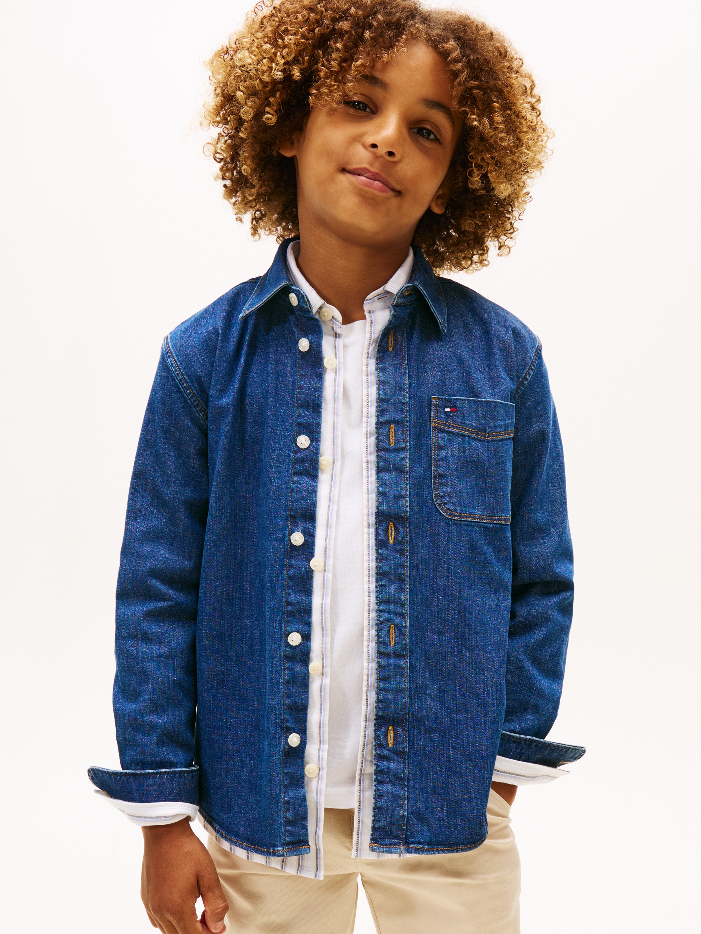 Image of Tommy Hilfiger Jeanshemd "RELAXED DENIM SHIRT" Regular fit, für Kinder bis 16 Jahre
