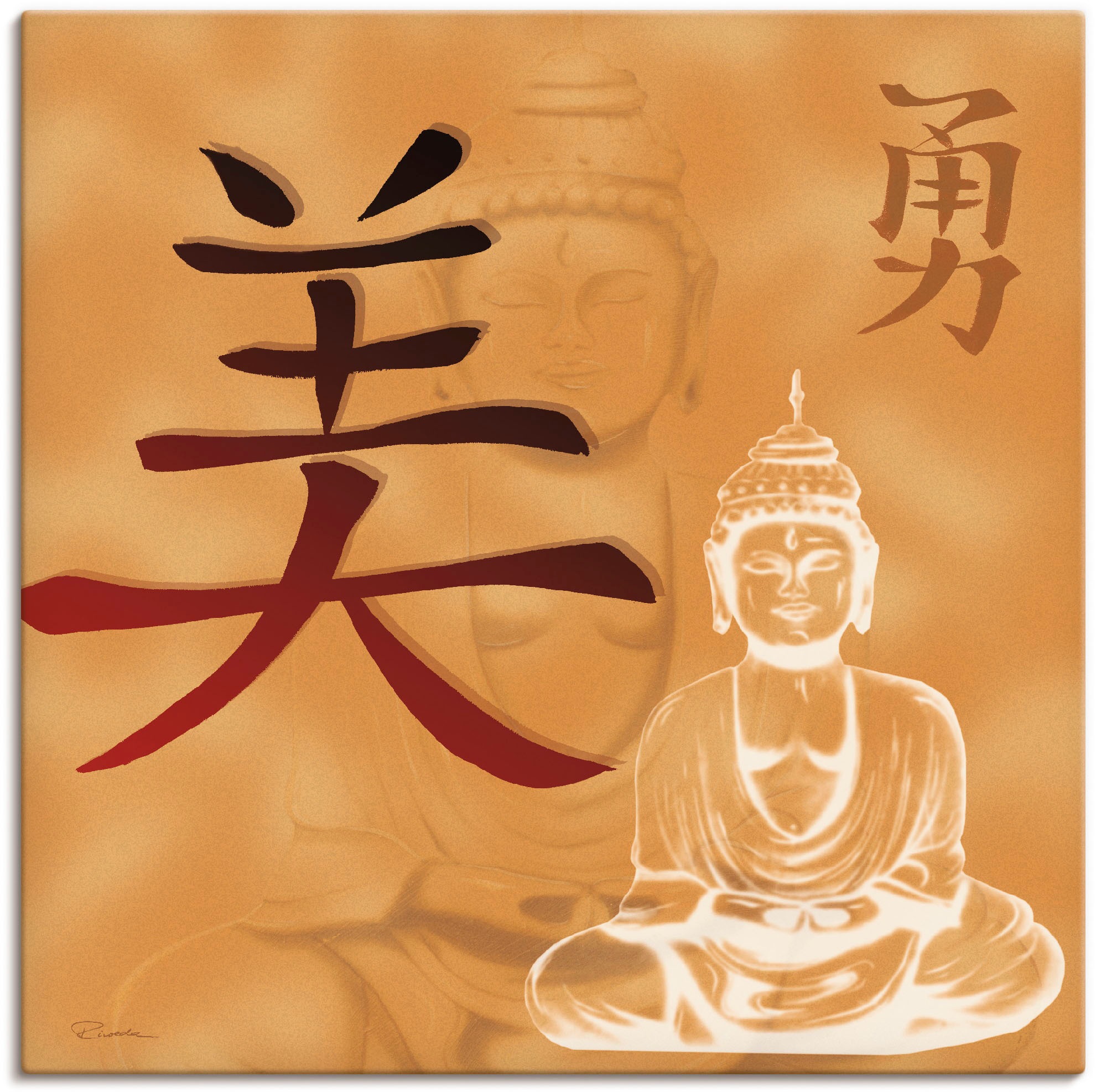 Image of Artland Leinwandbild "Schönheit und Mut" Religion 1 Stk. tlg. auf Holzrahmen gespannt