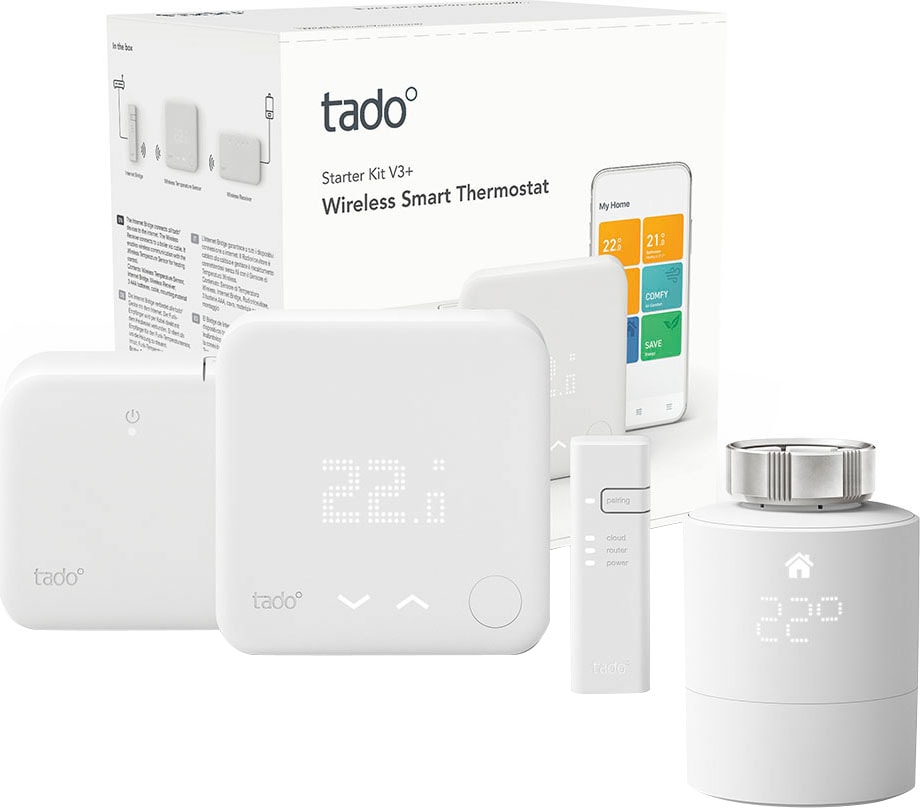 Image of Tado Smart-Home Starter-Set »1x Wireless Smart Thermostat + 1x Heizungsthermostat inkl. Internet Bridge V3+«, (2 St.) bei Ackermann Versand Schweiz