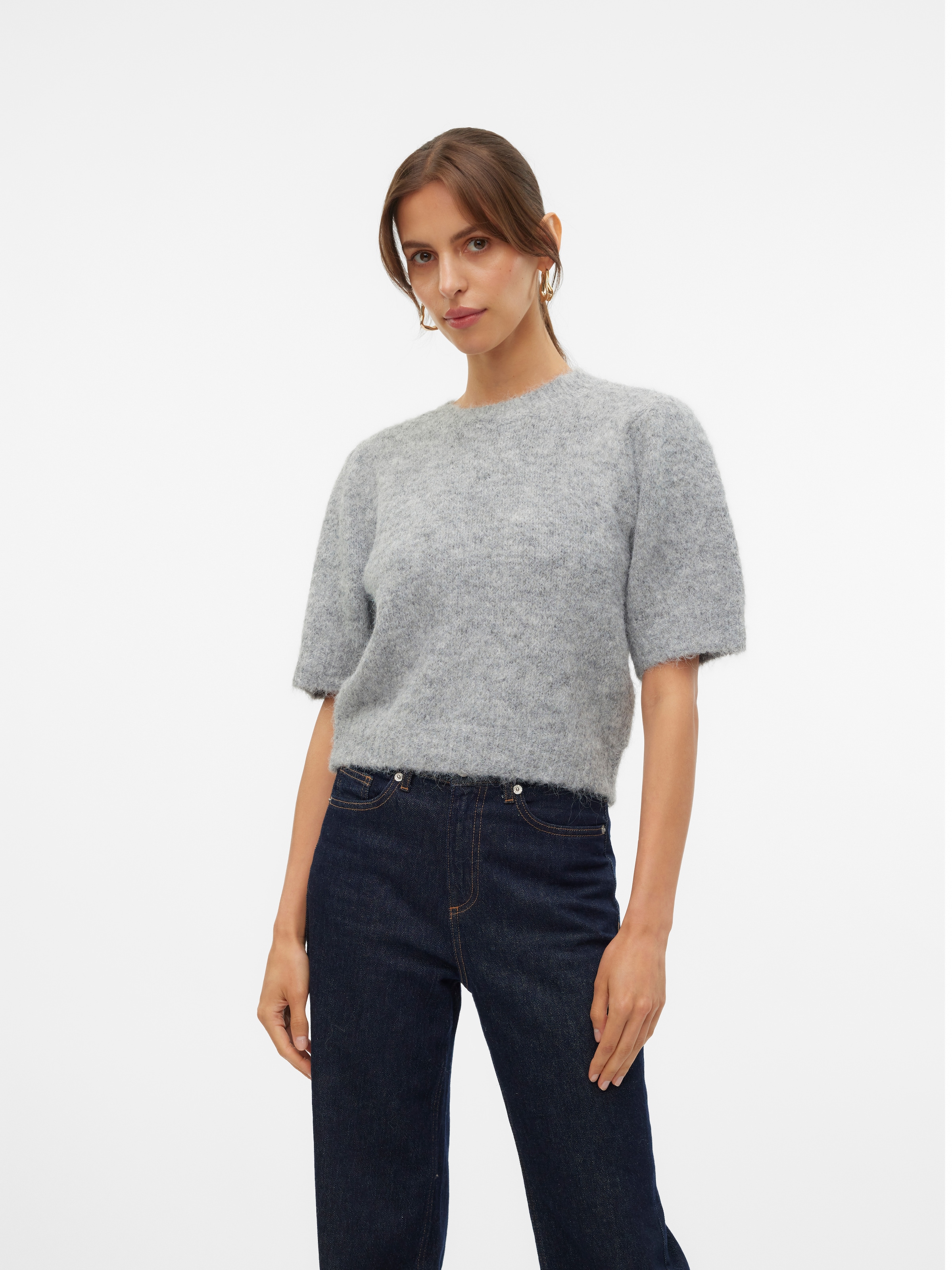 Vero Moda Strickpullover »VMNOVAH SS O-NECK PUFF PULLOVER GA NOOS«