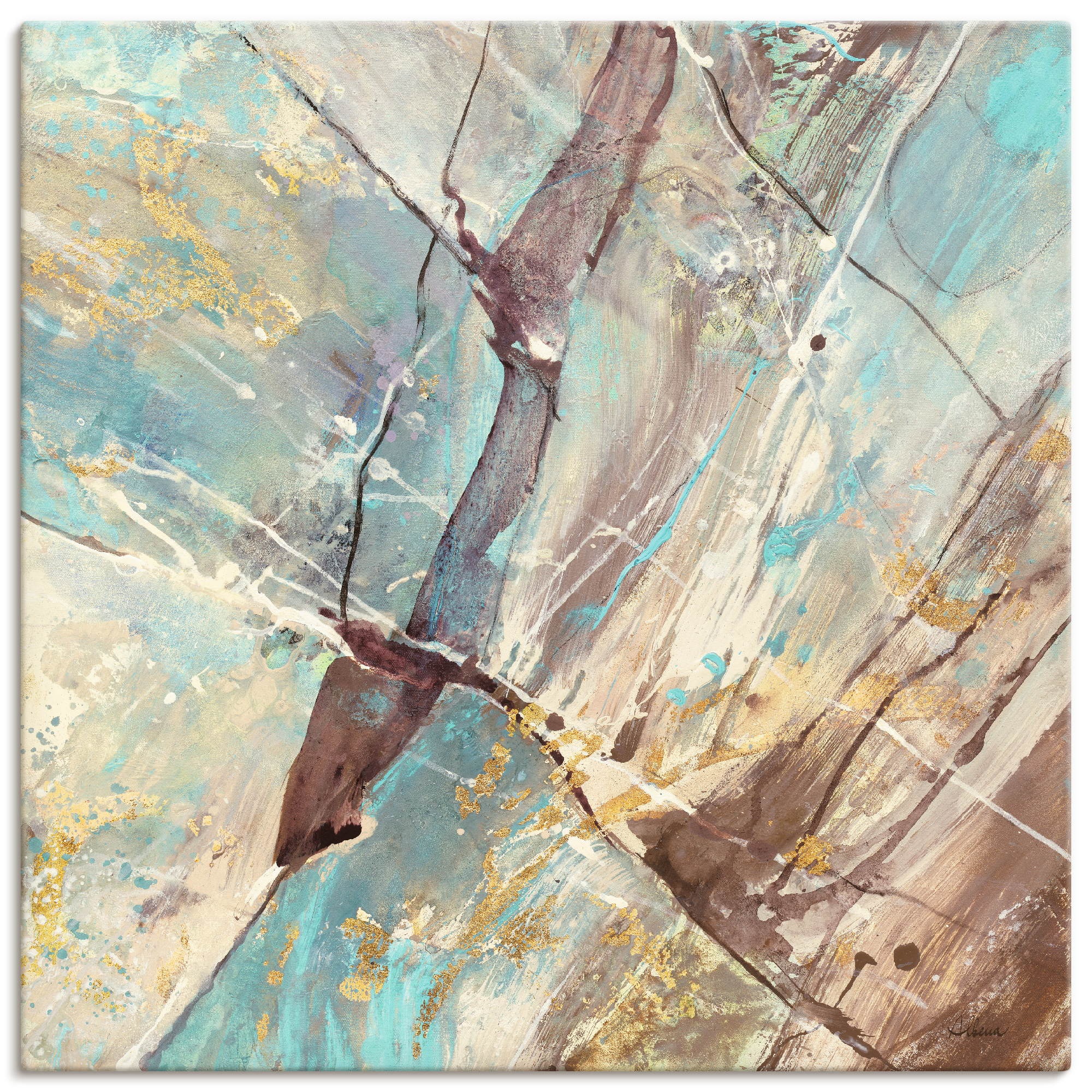 Image of Artland Wandbild »Blaues Wasser II«, Gegenstandslos, (1 St.), in vielen Grössen & Produktarten -Leinwandbild, Poster, Wandaufkleber / Wandtattoo auch für Badezimmer geeignet bei Ackermann Versand Schweiz