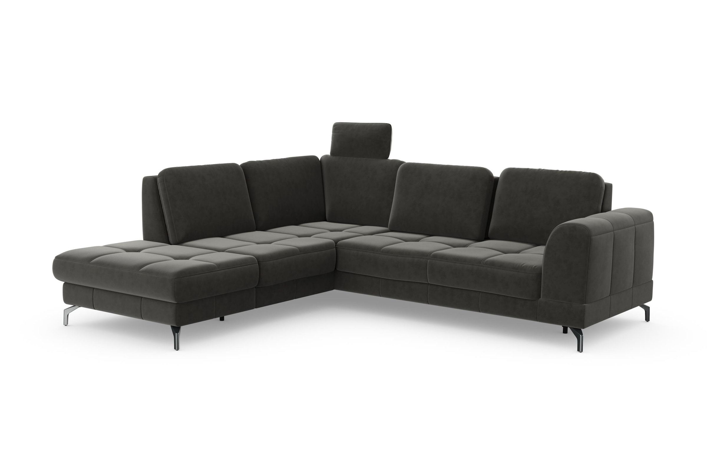 sit&more Ecksofa »Bendigo L-Form«, inklusive Sitztiefenverstellung, Bodenfreiheit 12 cm, in 2 Fussfarben