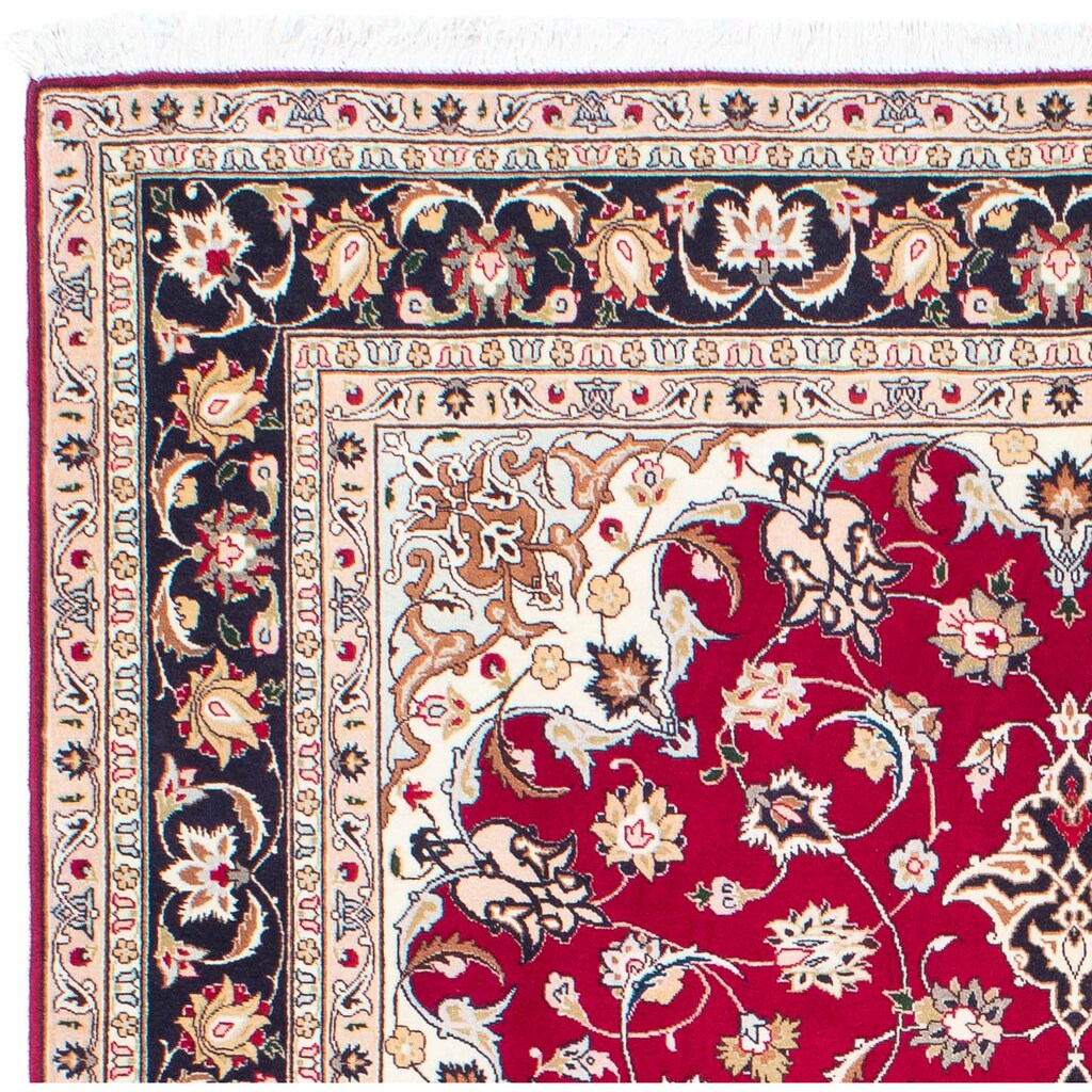 morgenland Orientteppich »Perser - Täbriz - Royal - 200 x 152 cm - rot«, rechteckig, Wohnzimmer, Handgeknüpft, Einzelstück mit Zertifikat