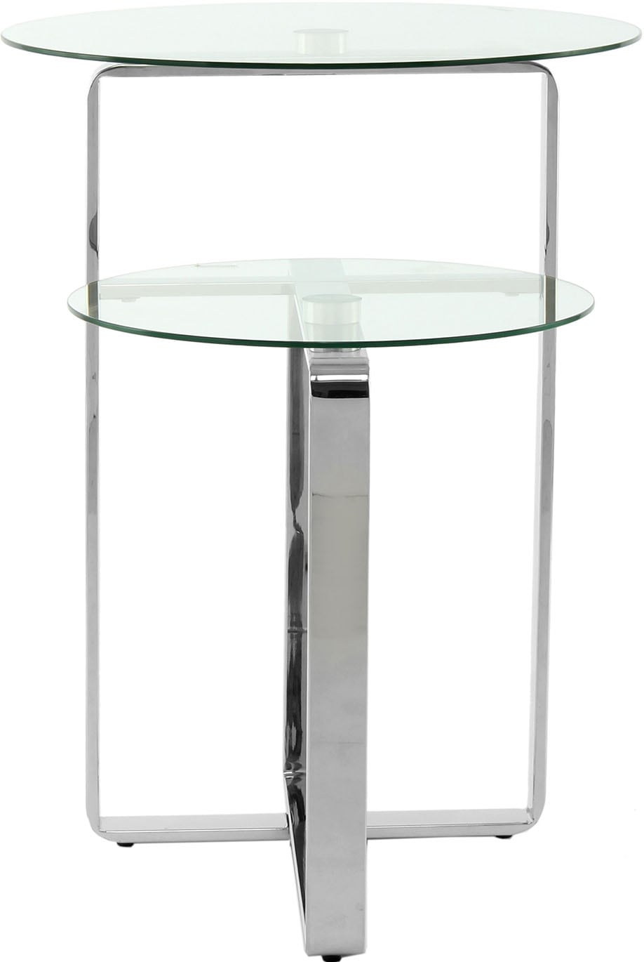Kayoom Beistelltisch "Catrice 125, Ausgefallenes Gestell aus stabilem Edelstahl" 1 Stk. tlg. ausgefallenes Gestelldesign aus Edelstahl, zwei Ablageflächen