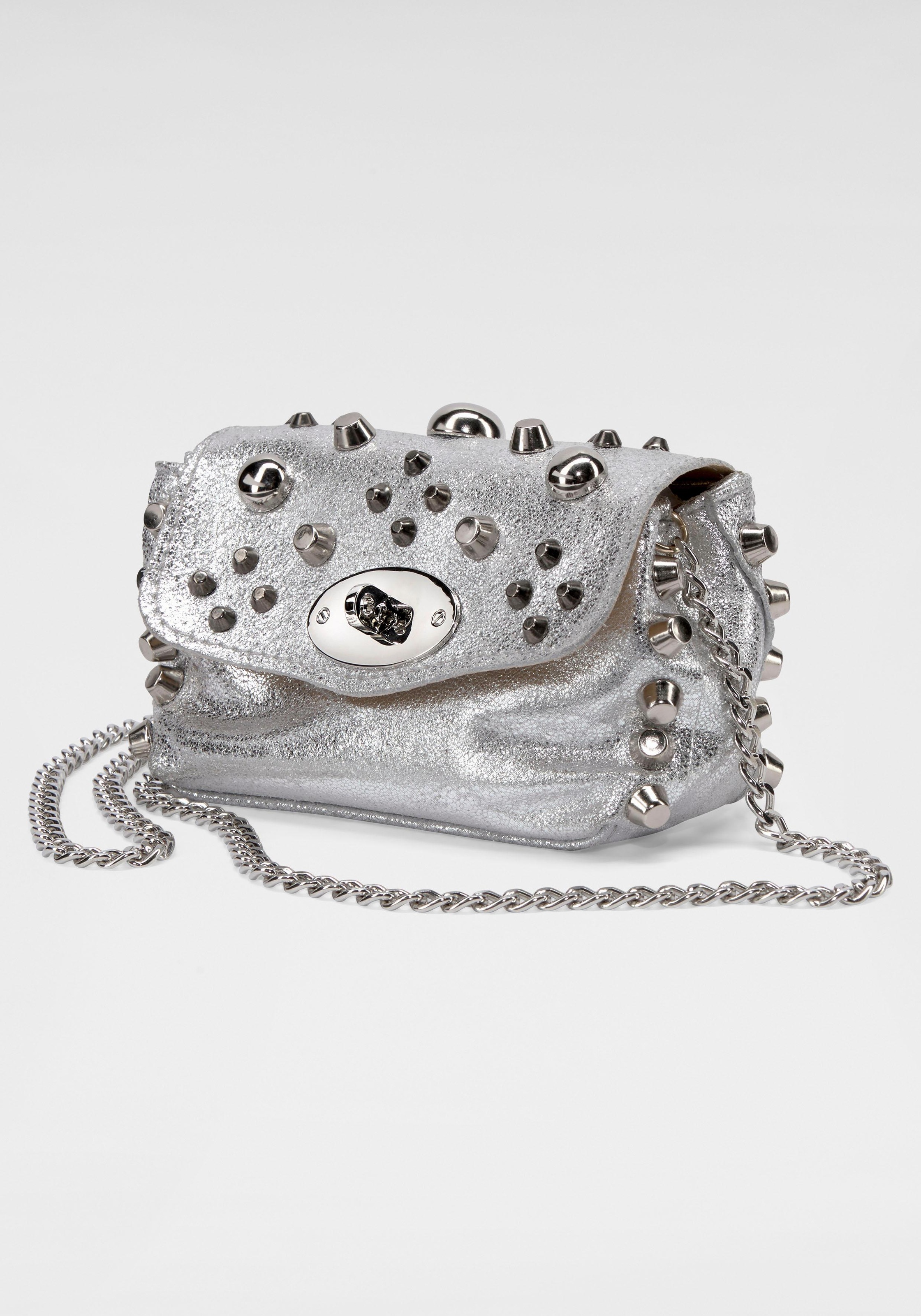 Image of GUIDO MARIA KRETSCHMER Abendtasche, aus hochwertigem Leder mit silberfarbenden Nieten bei Ackermann Versand Schweiz