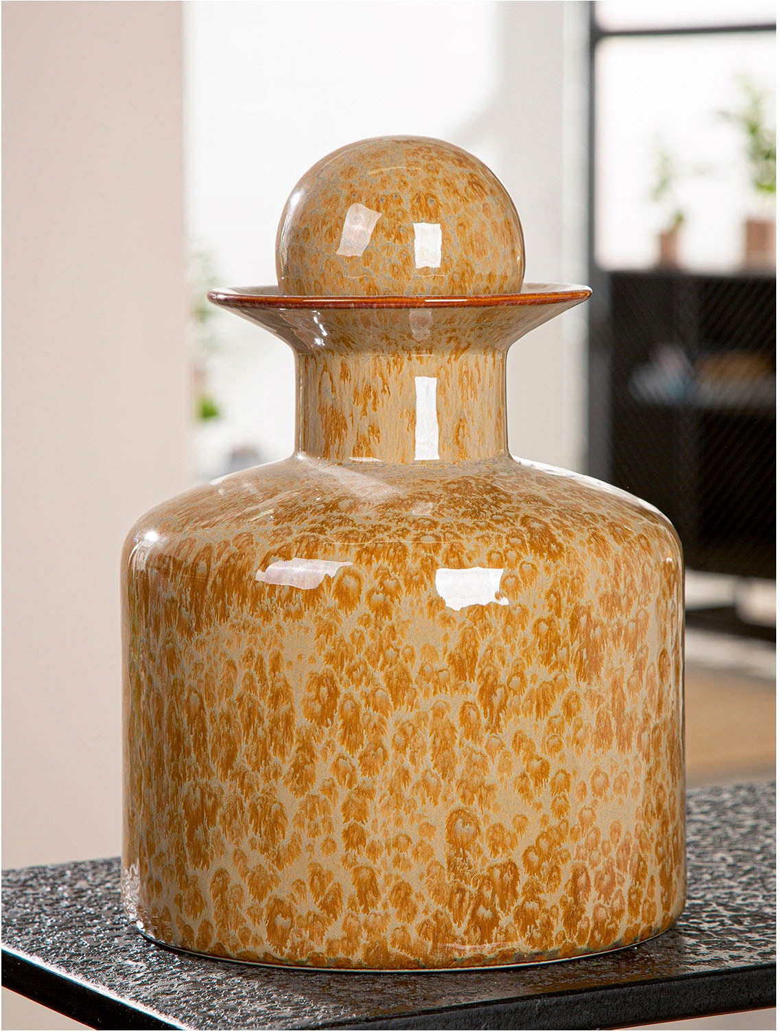 GILDE Vase de table »Deckelvase Mora braun H. 28,5 cm«