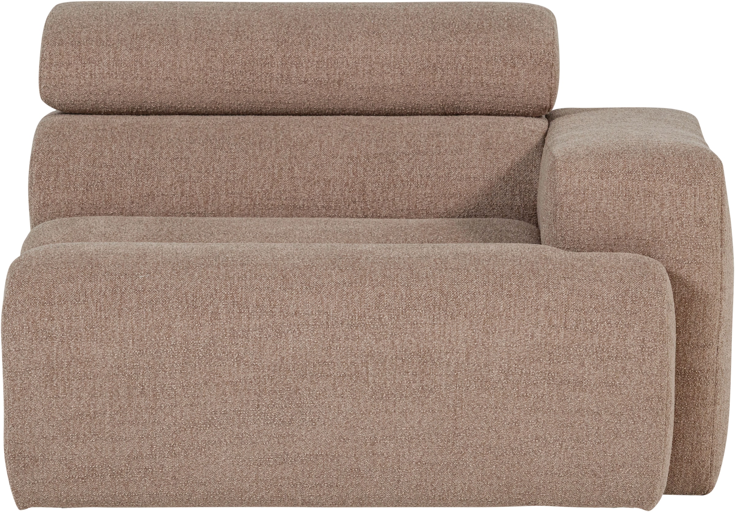 Image of WOOOD Sessel "Novi mit Bezug und verstellbarer Nackenstütze B 109 x T 113 x H 86 cm" Tragkraft 120 kg, Rilo-Bouclé, Kliksystem für Elementen-Kombination
