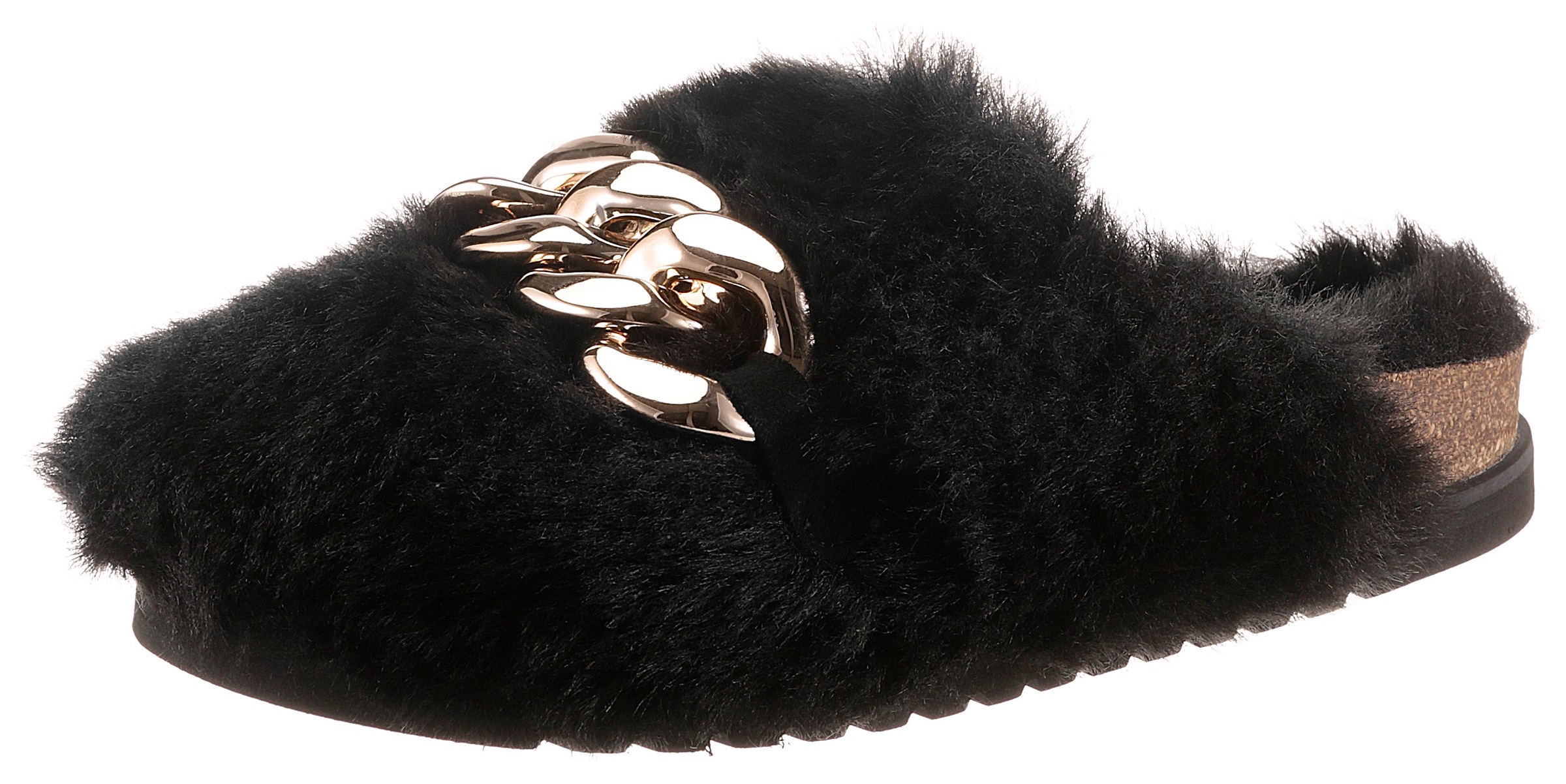 Image of Gabor Plüsch Hausschuhe, mit goldfarbenem Schmuckelement bei Ackermann Versand Schweiz