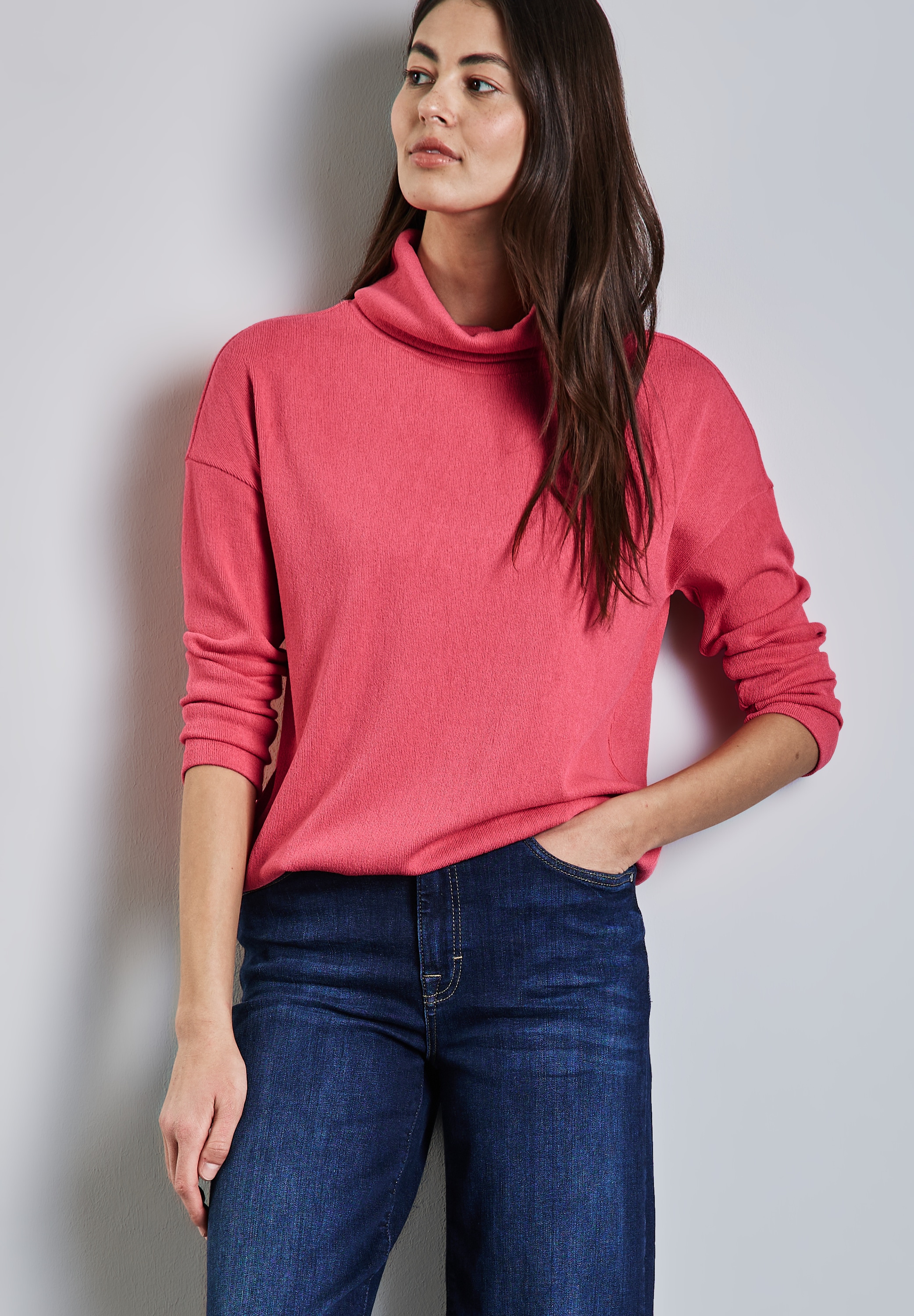 STREET ONE Rollkragenpullover, mit Struktur