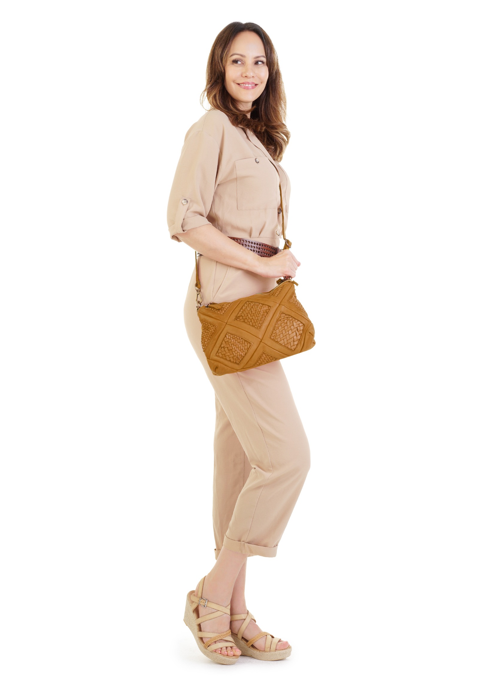 Samantha Look Umhängetasche "SAMANTHA LOOK Damen echt Leder, Made in Italy" echt Leder, Made in Italy
