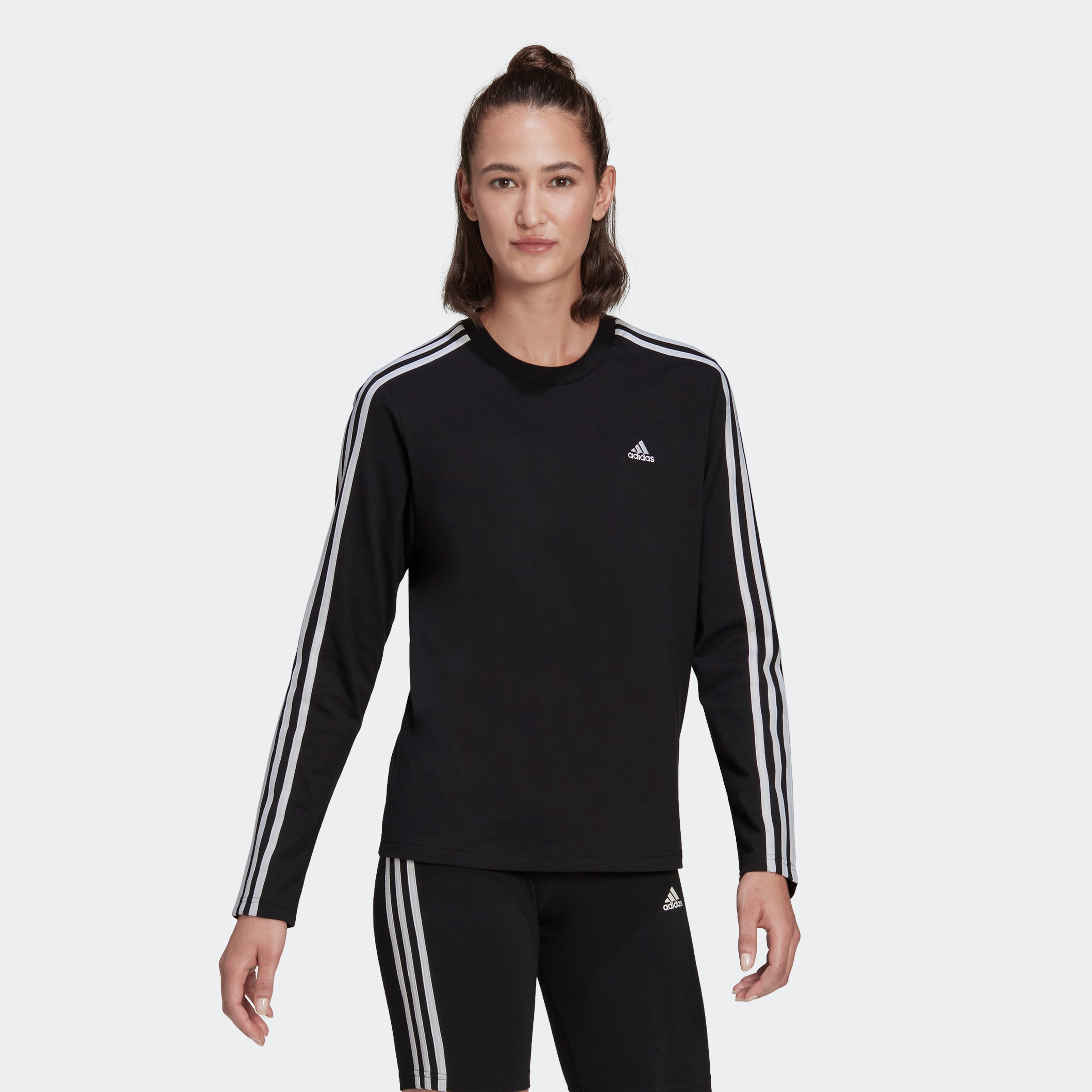 adidas Sportswear Langarmshirt »ESSENTIALS 3STREIFEN LONGSLEEVE«