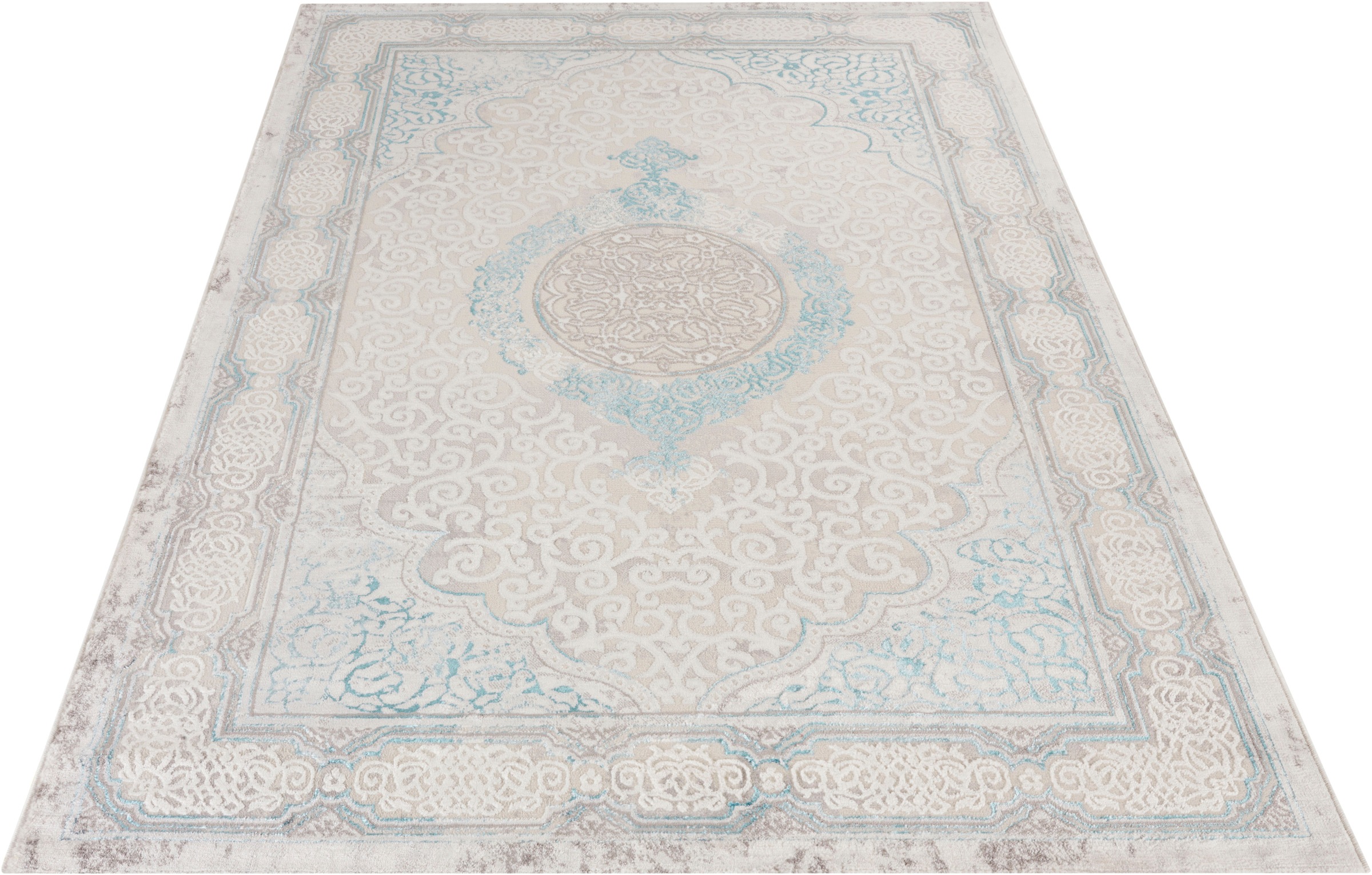 Image of MINT RUGS Teppich »Alain«, rechteckig, 8 mm Höhe, Kurzflor, Orient Design, leichter Glanz, Wohnzimmer, Schlafzimmer, Arbeitszimmer, Robust, Pflegeleicht, Gekettelt bei Ackermann Versand Schweiz